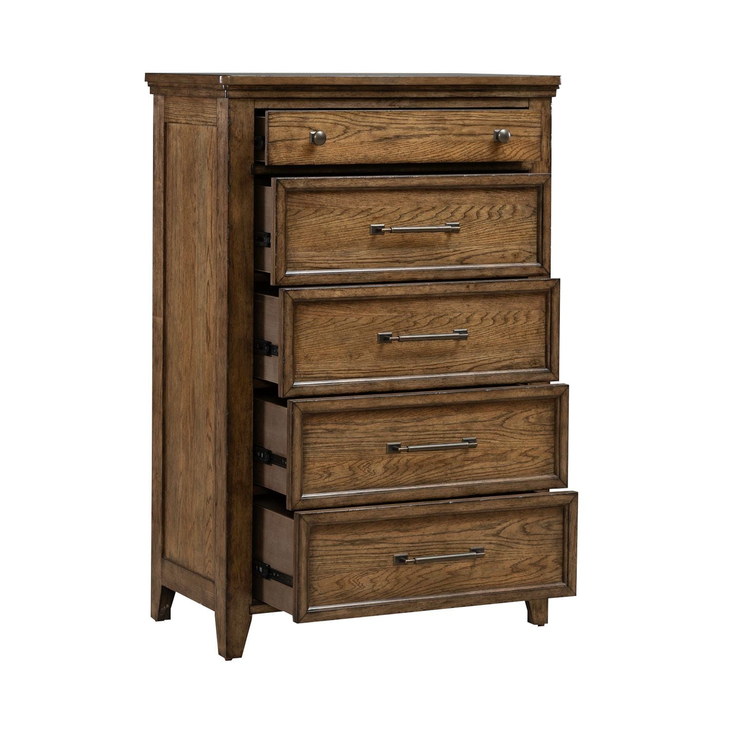Carolina Park - 5 Drawer Chest - Amber Brown