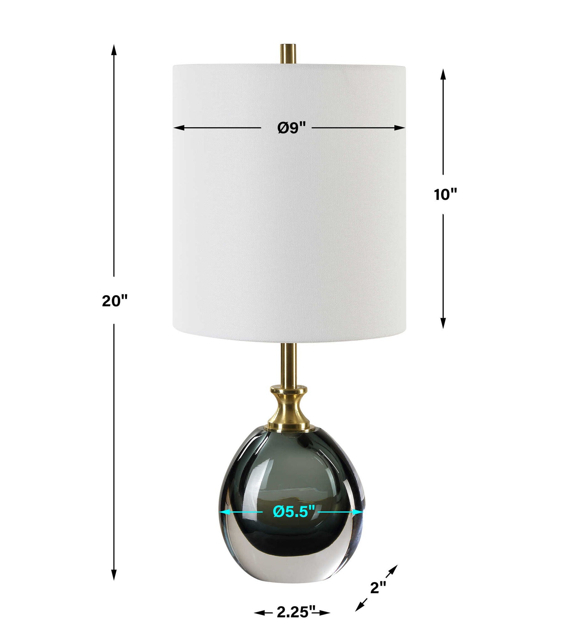 Enigma - Teal Blue Glass Buffet Lamp