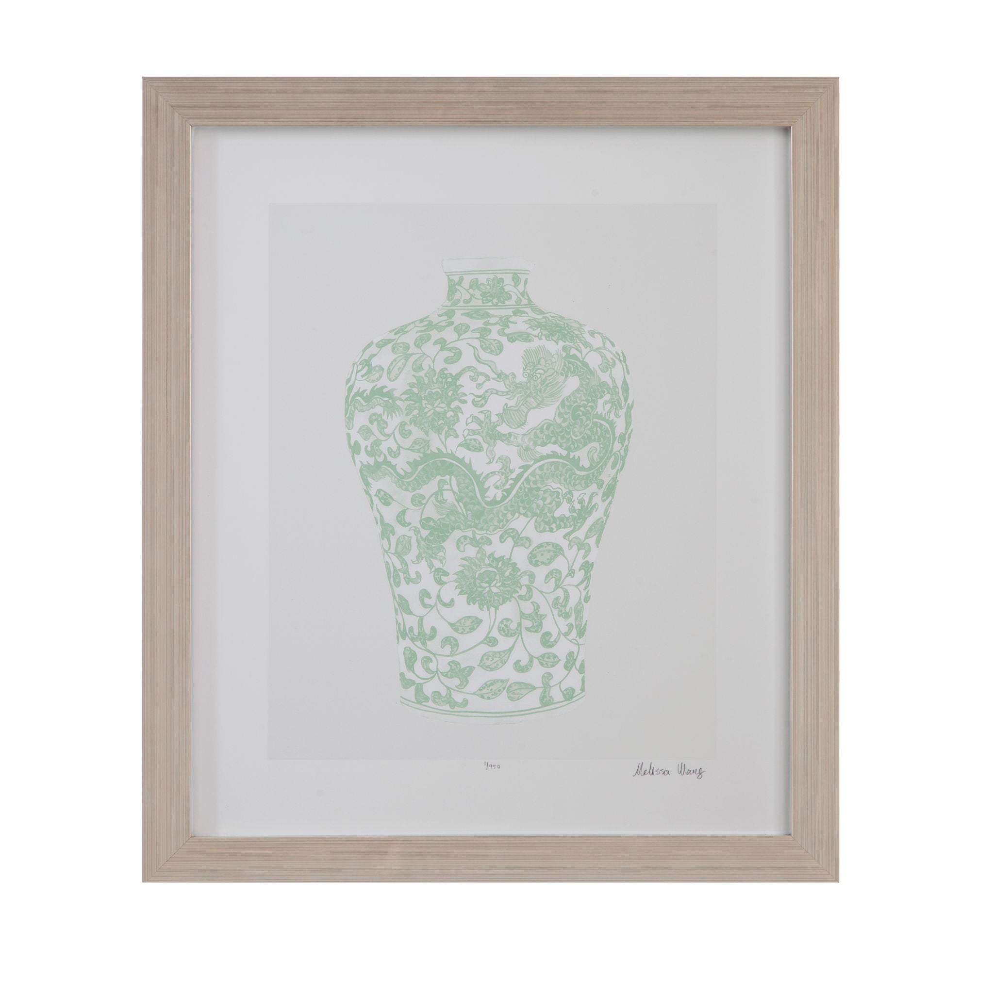 Mint Vases III Framed Print - Green / Beige