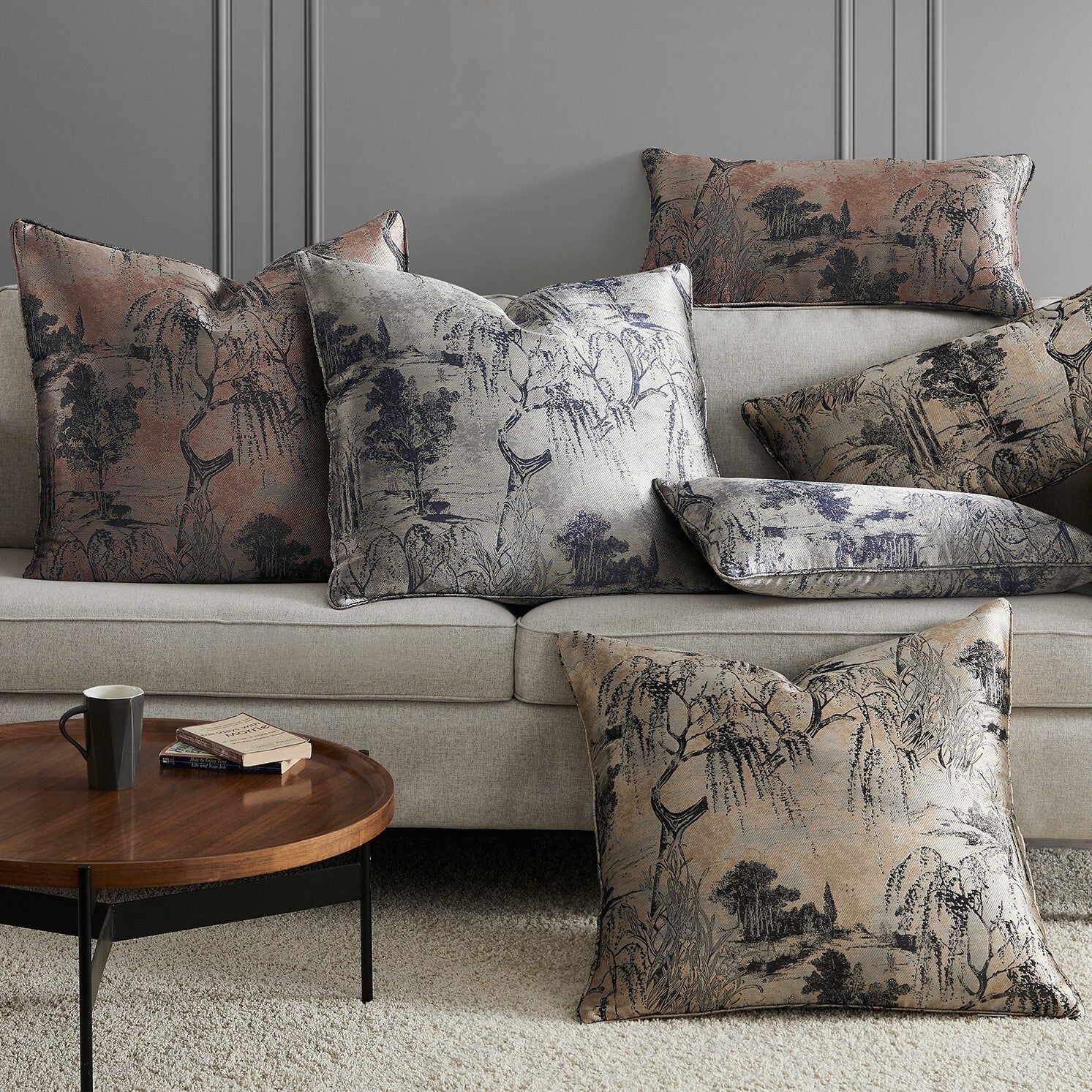 Pastoral Jacquard - Lumbar Decorative Pillow - Champagne
