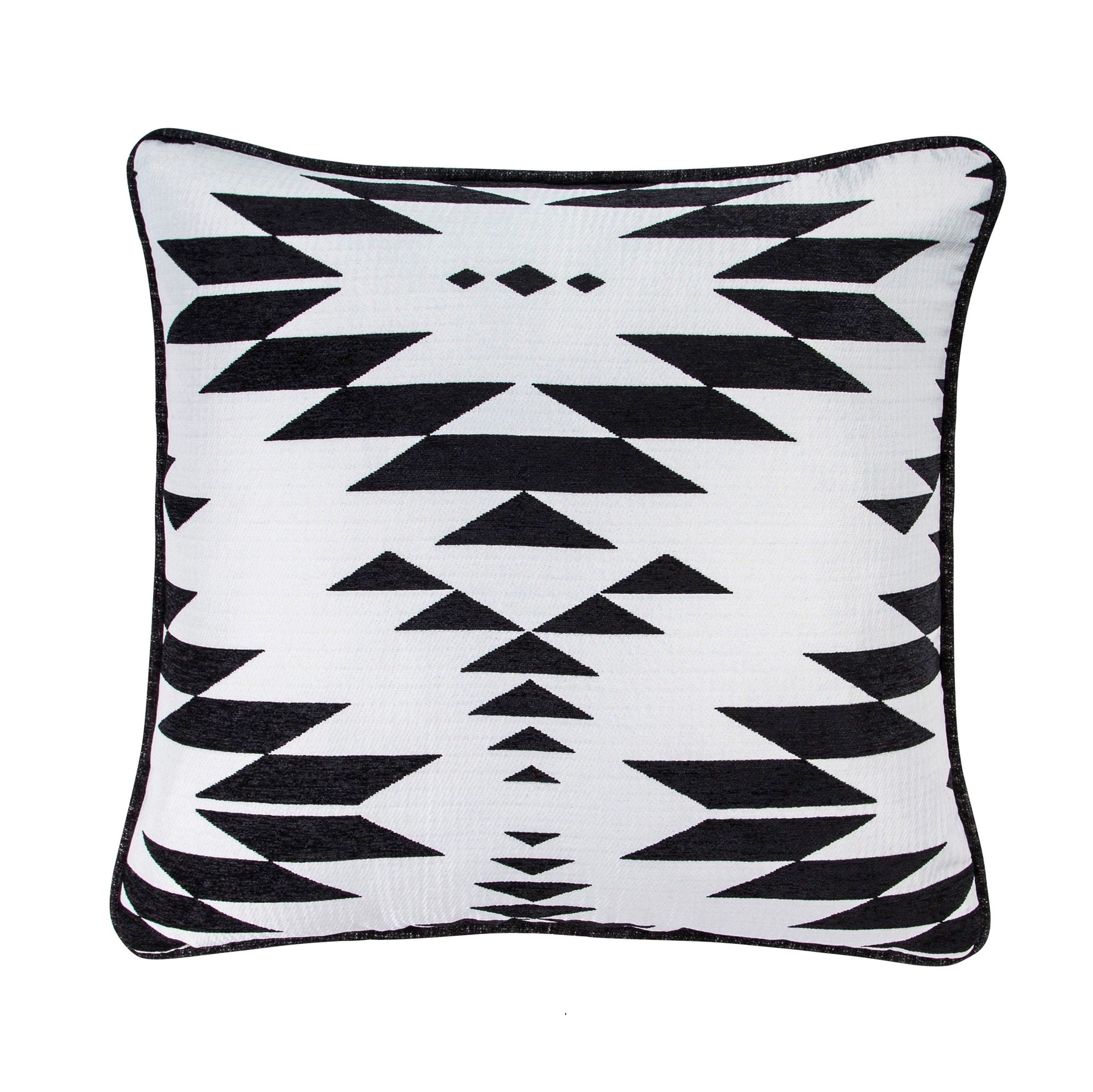 Amelia - Aztec Jacquard Euro Sham - Black / White