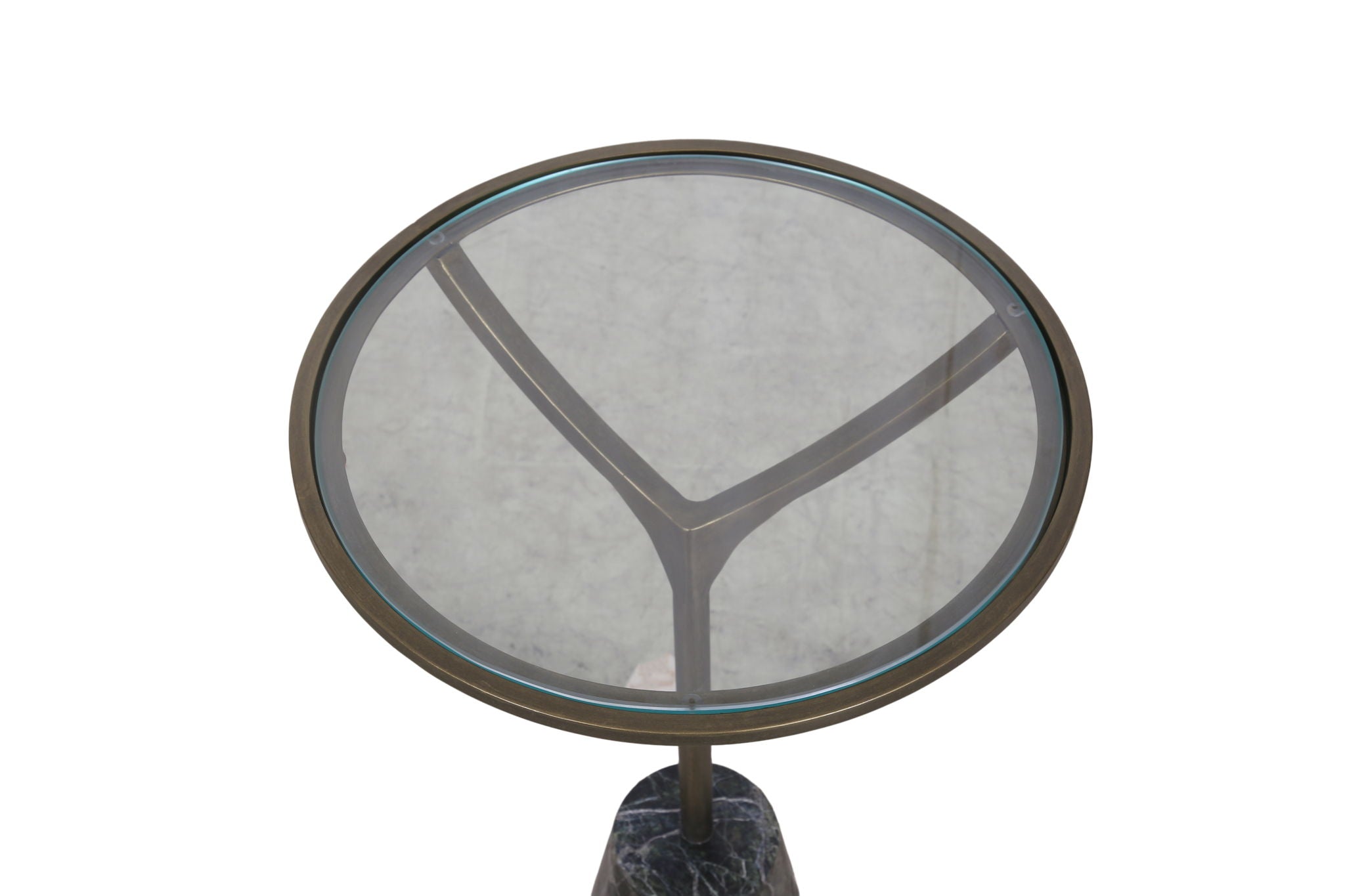 Gianna - Accent Table - Antique Brass / Green Marble