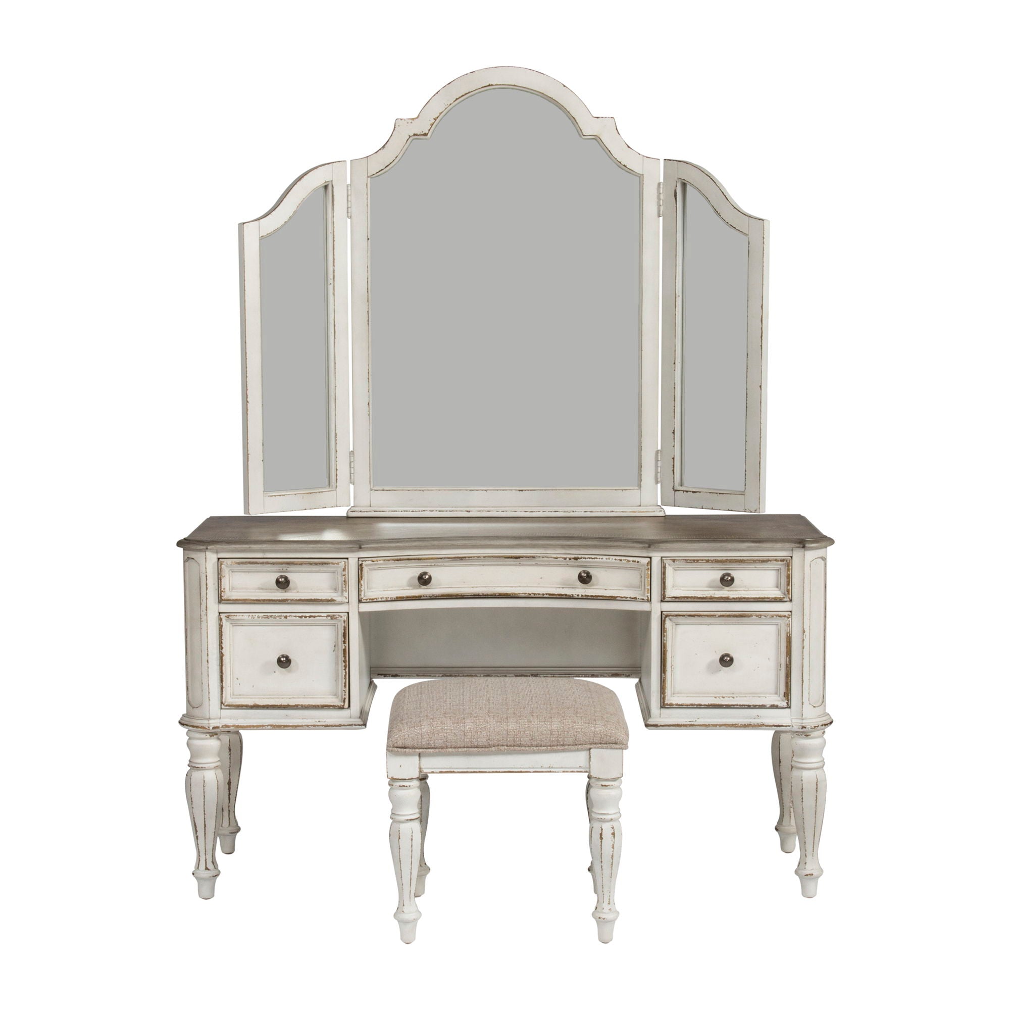Magnolia Manor - 3 Piece Vanity Set - Antique White