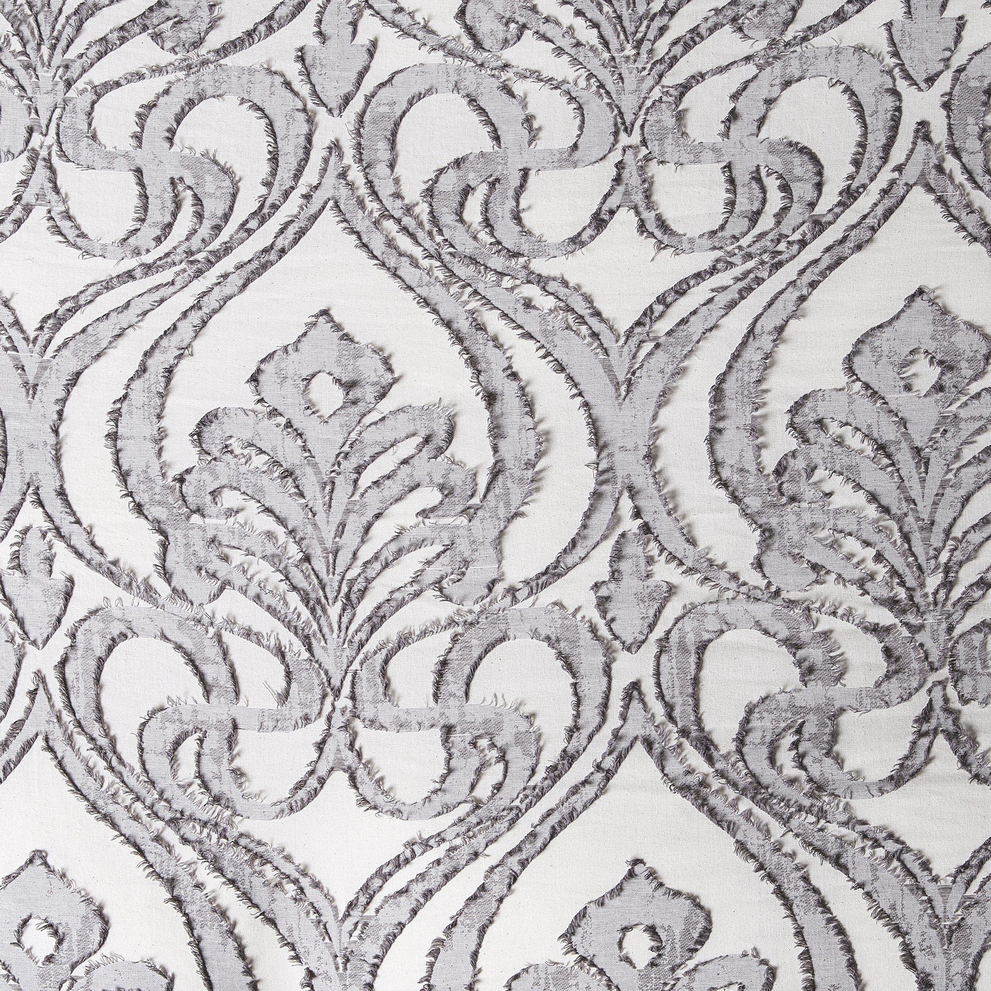 Nicole - Queen Damask Duvet Cover Set (Set of 3) - Gray