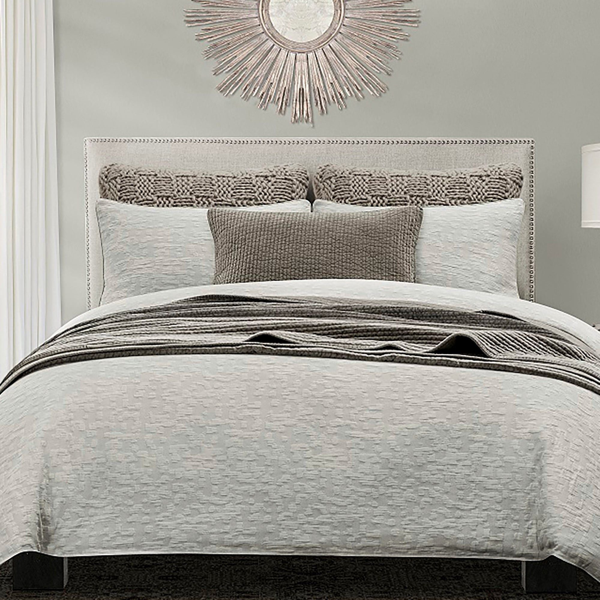 Porto Matelasse - Queen Duvet Cover Set (Set of 3) - Light Taupe