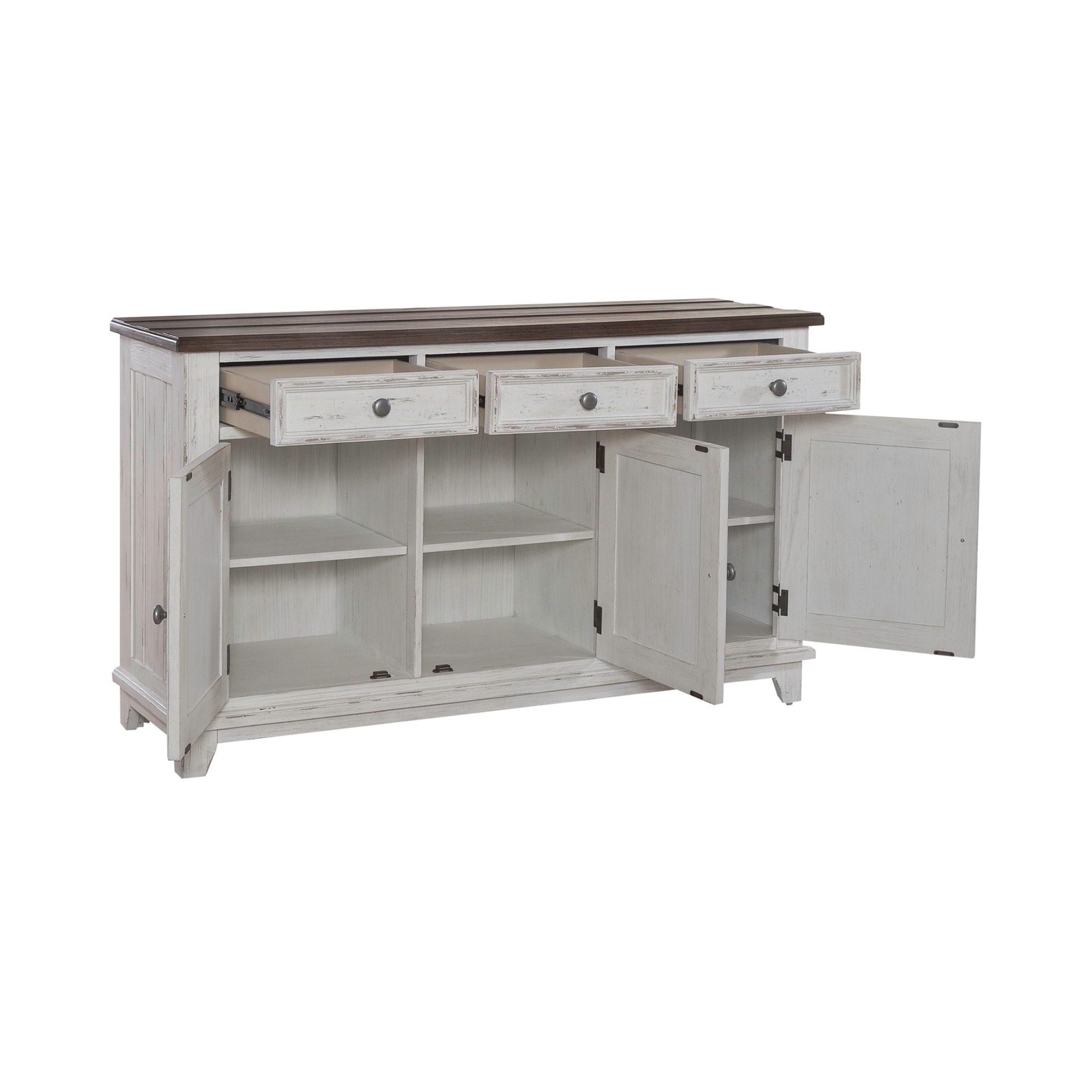 River Place - Accent Server - Riverstone White & Tobacco