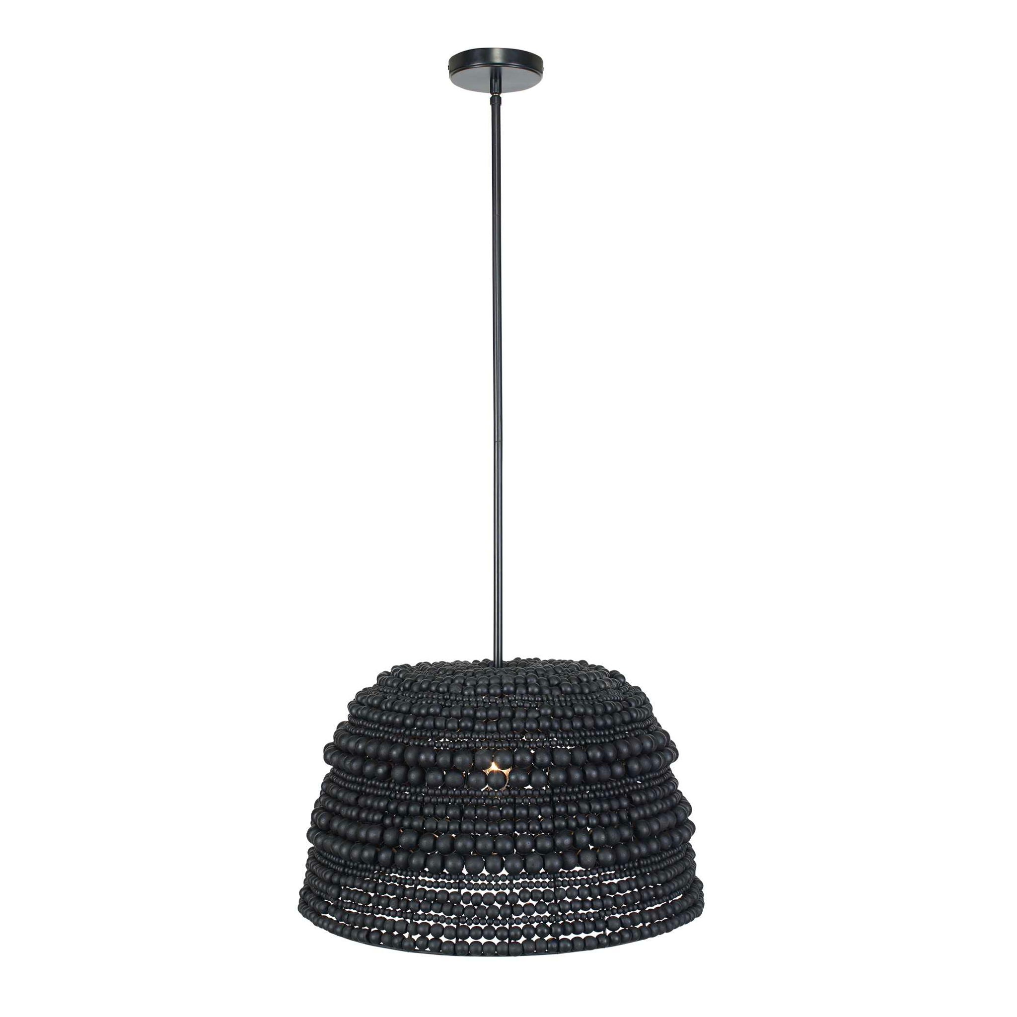 Persephone - Bead 1 Light Pendant - Black
