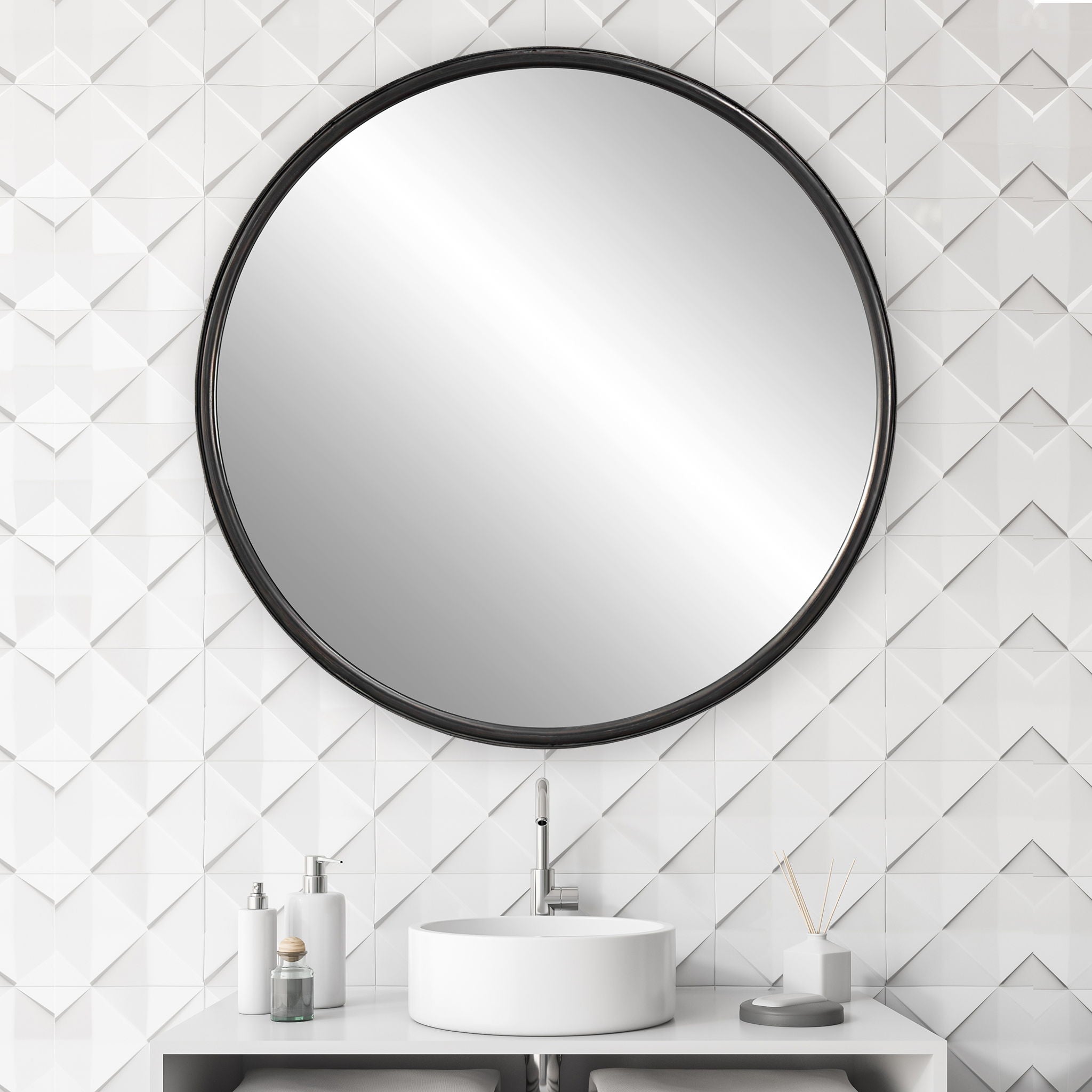 Dawsyn - Round Mirror - Black