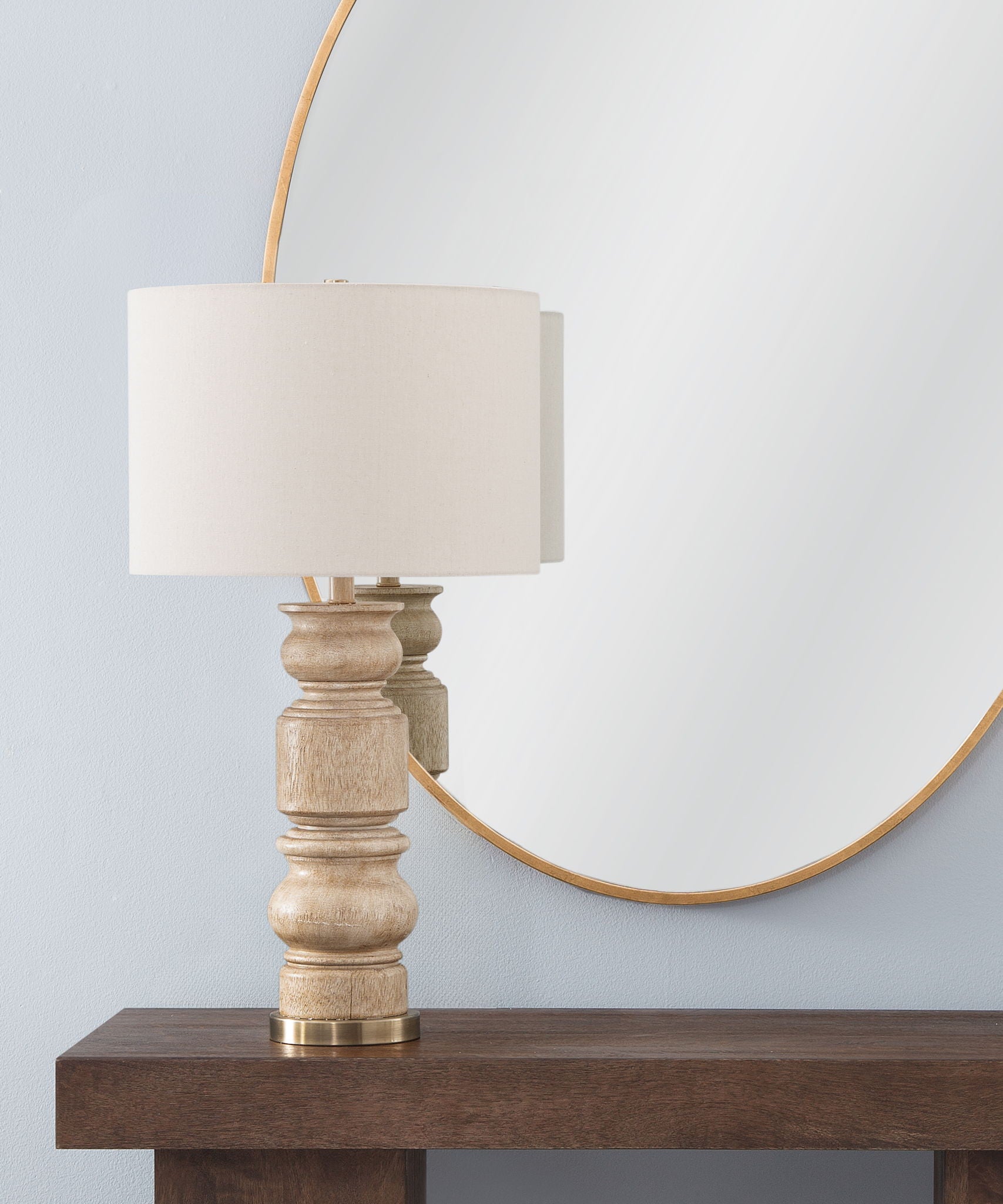 Helford - Table Lamp - Light Brown / White
