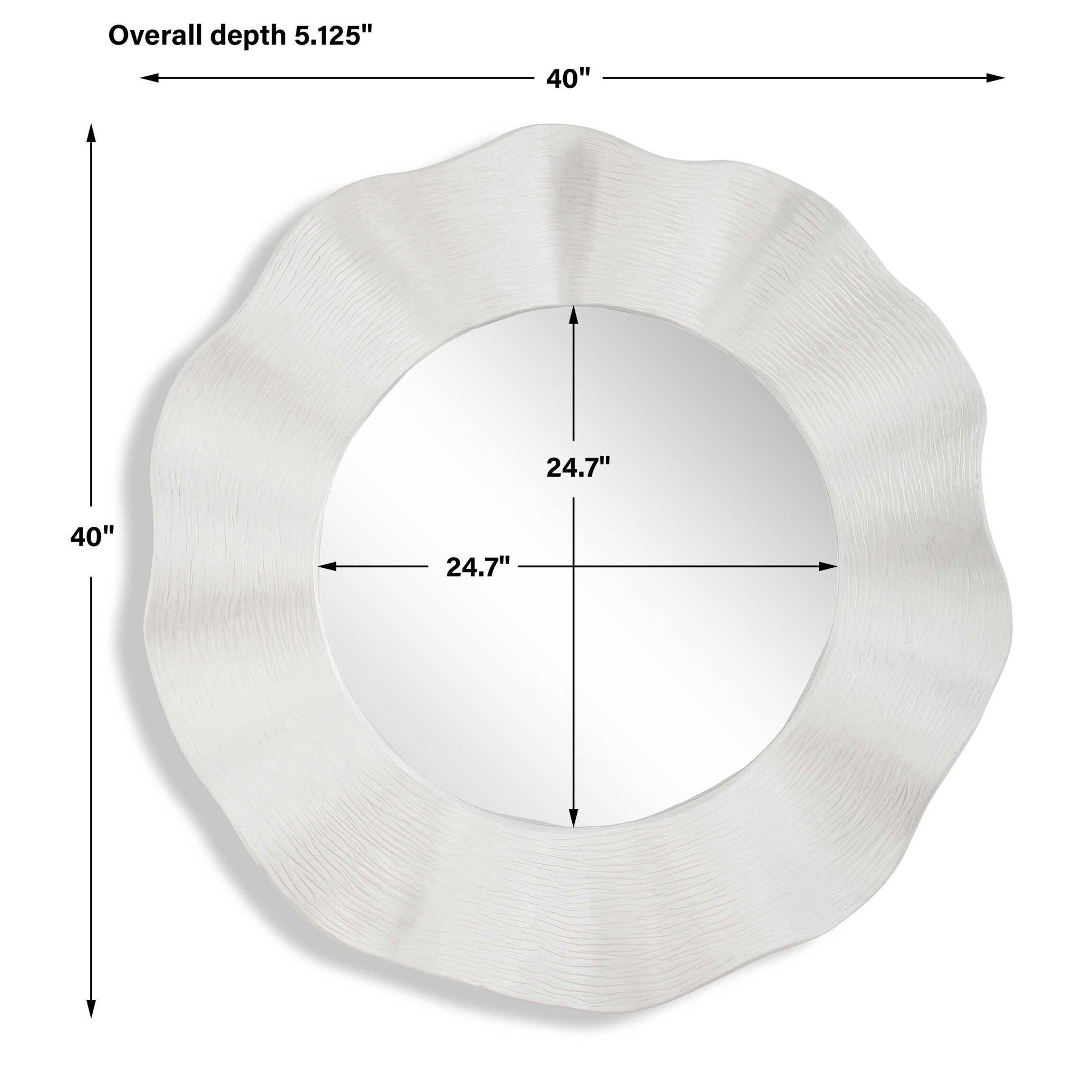 Wave Length - Round Mirror - White