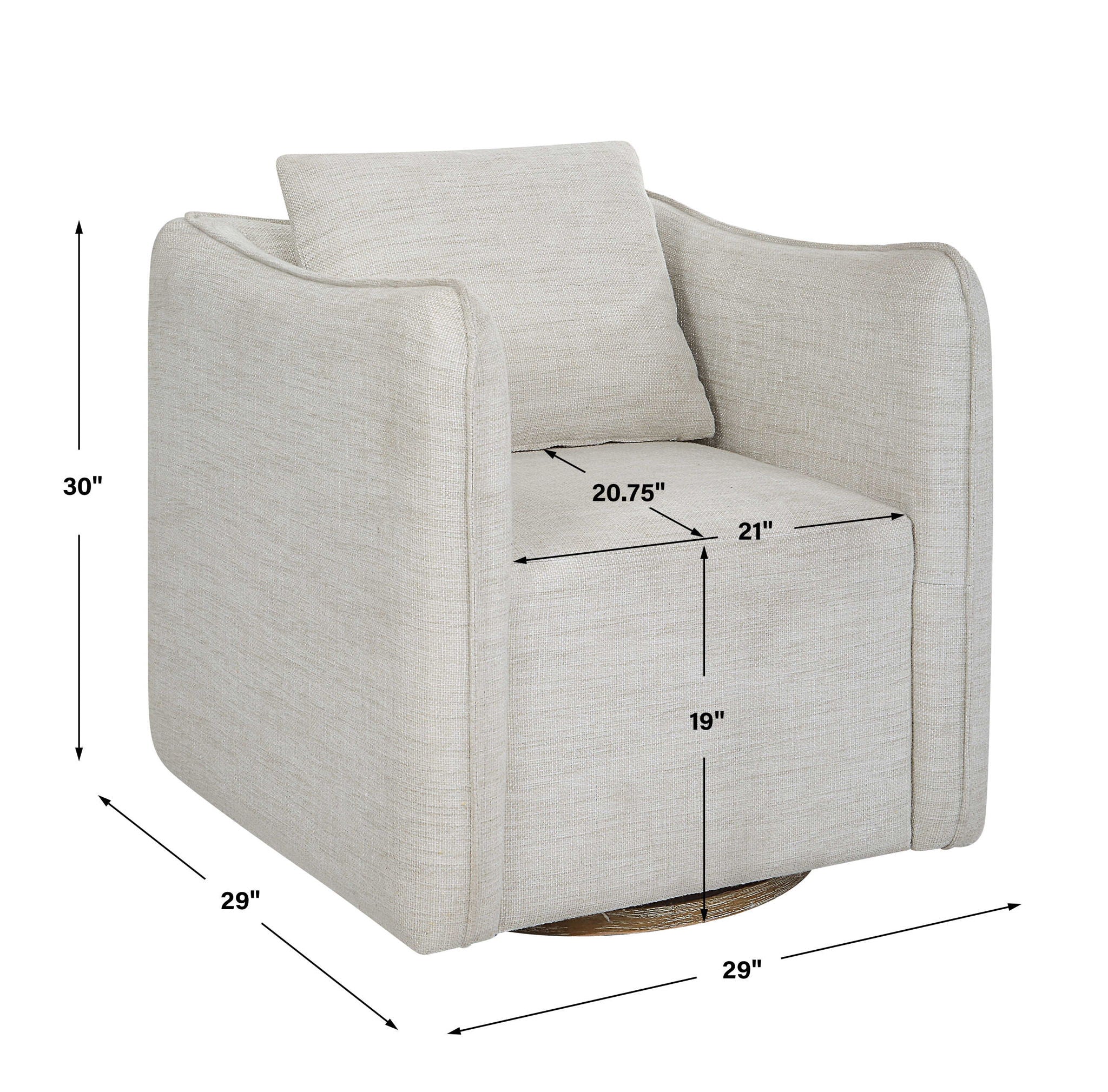 Corben - Swivel Armchair - Silver