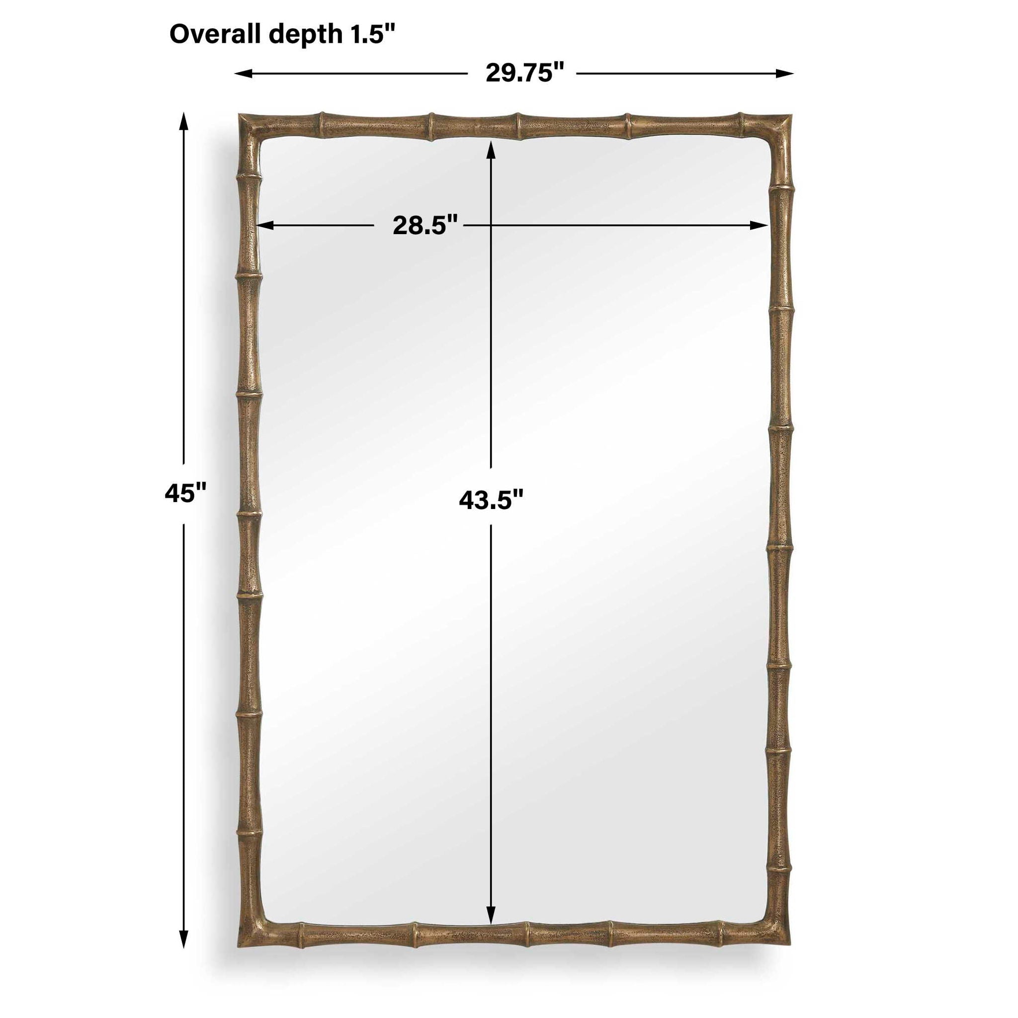 Brass Bamboo - Rectangle Mirror - Brass / Gold