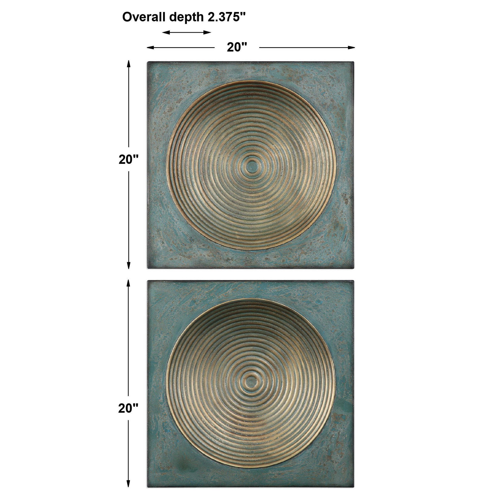 Sybil - Squares (Set of 2) - Antique Gold