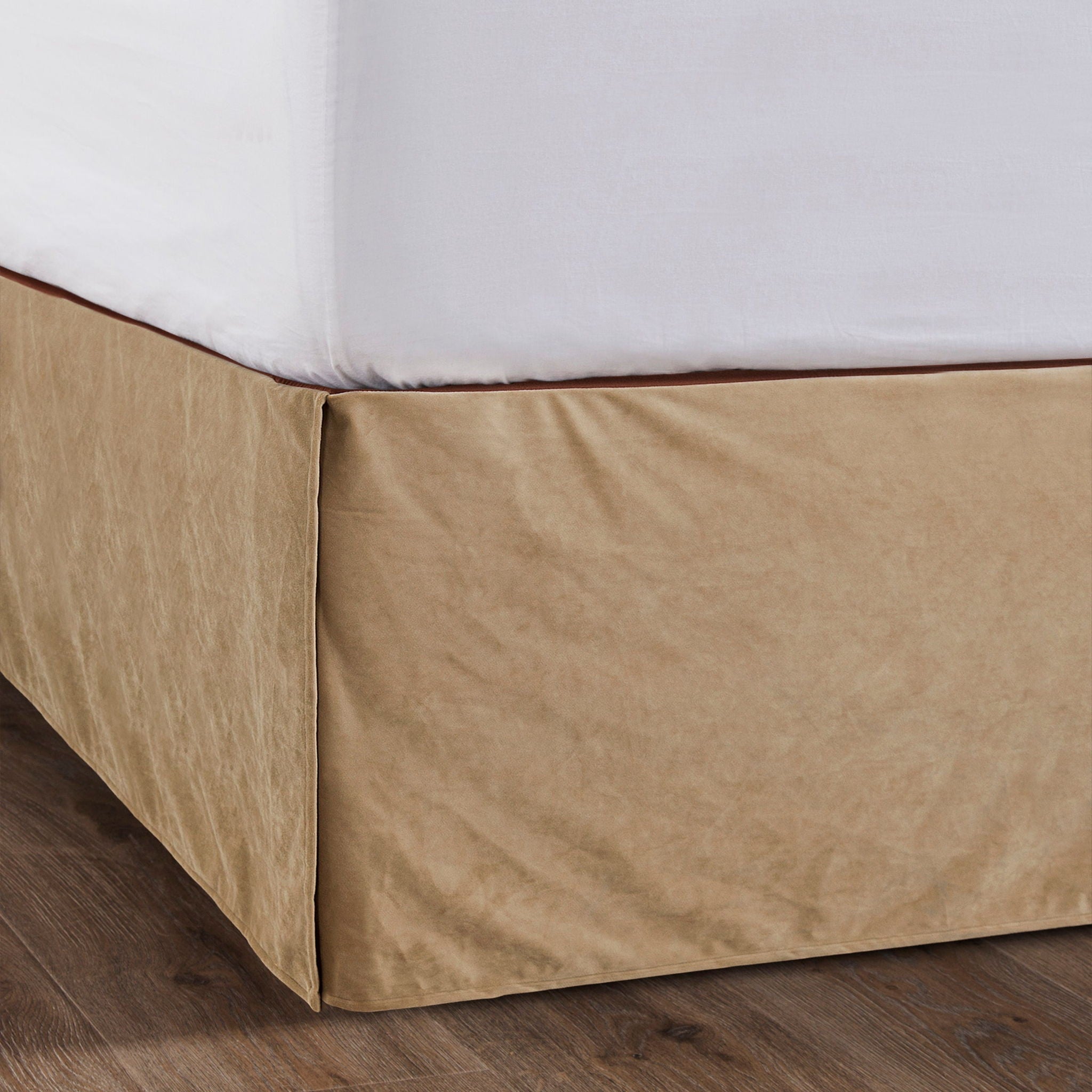 Velvet Diamond - Queen Velvet Bed Skirt - Tan
