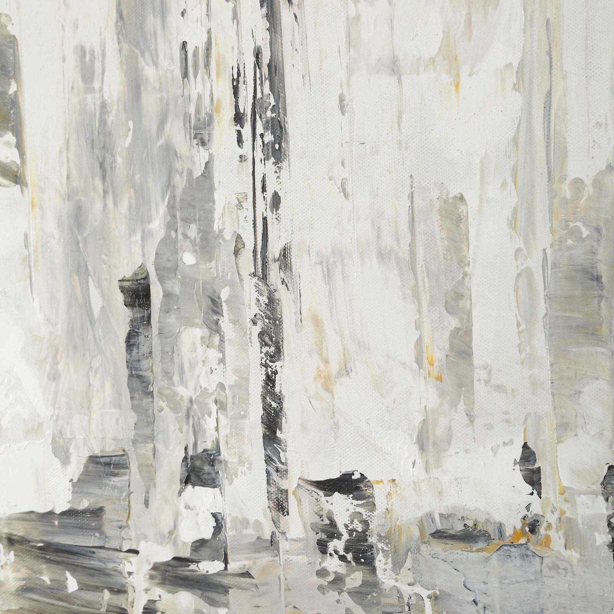 Hours In Silence - Abstract Art - Black / Brown / Gray / White / Woodtone