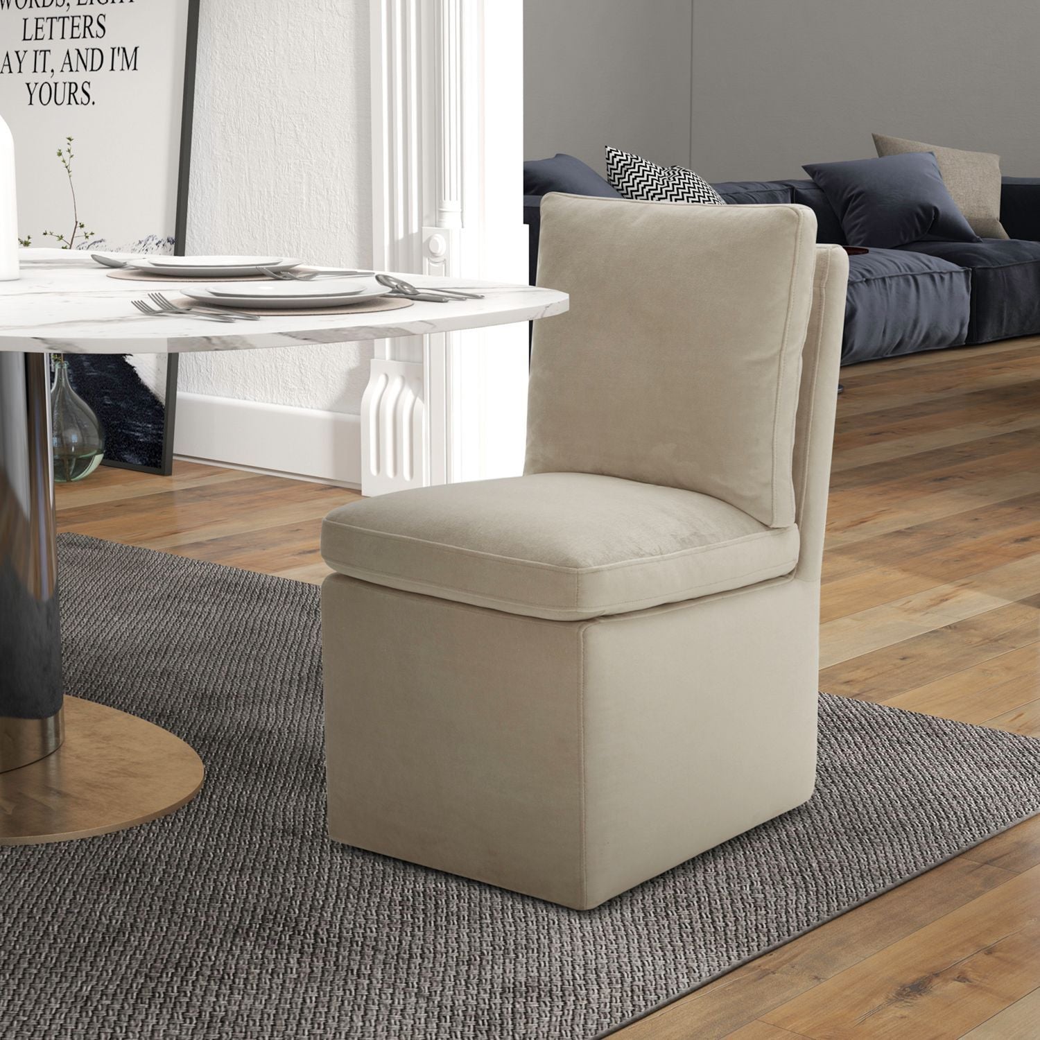 Accent Dining - Accent Dining Chair With Casters
