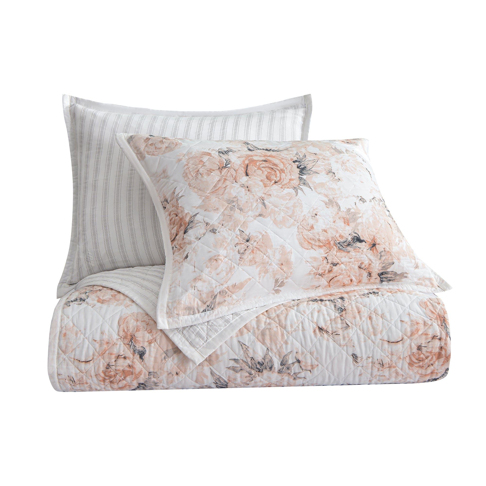 Colette - King Reversible Quilt Set (Set of 3) - Blush