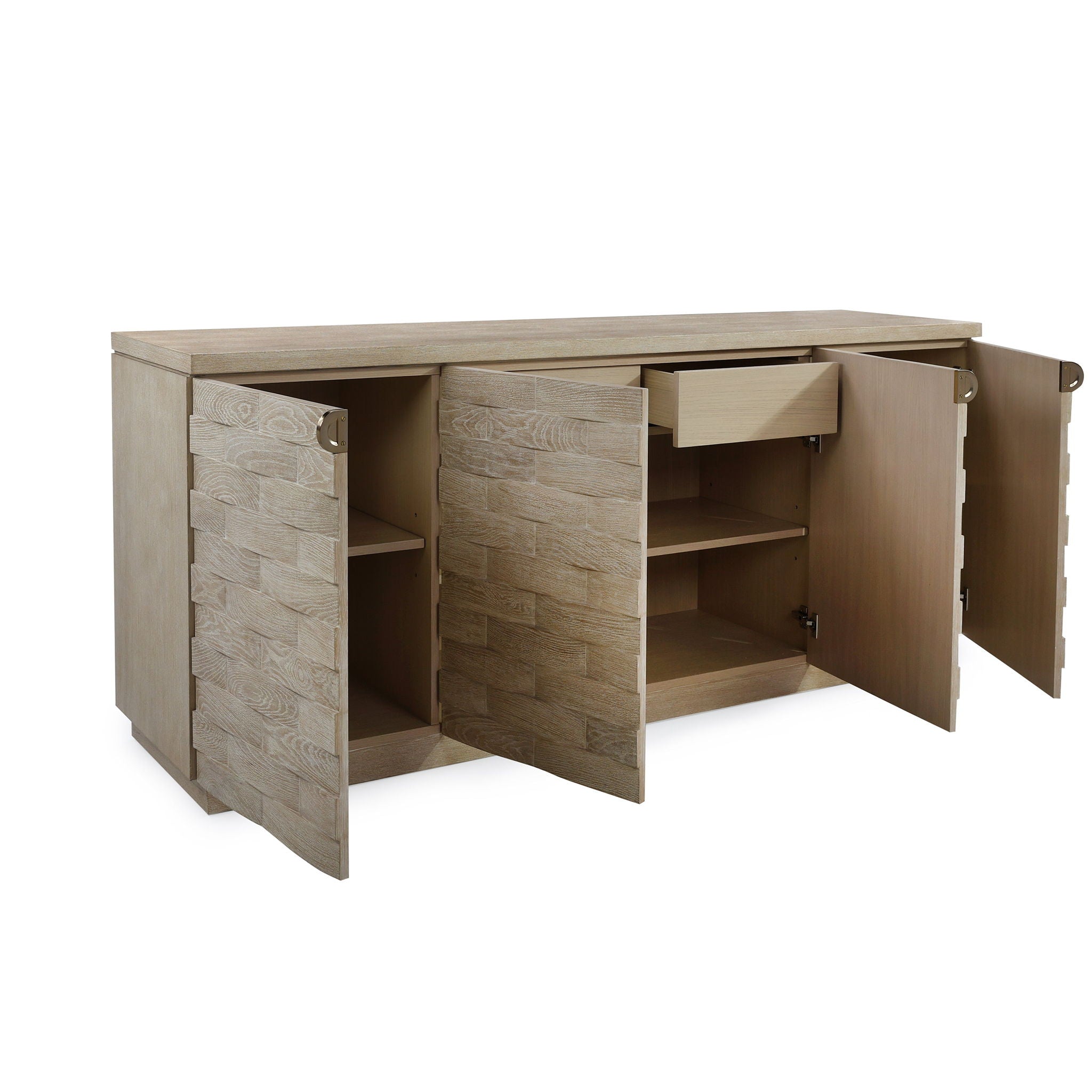 Verity Four-Door Credenza, Limed