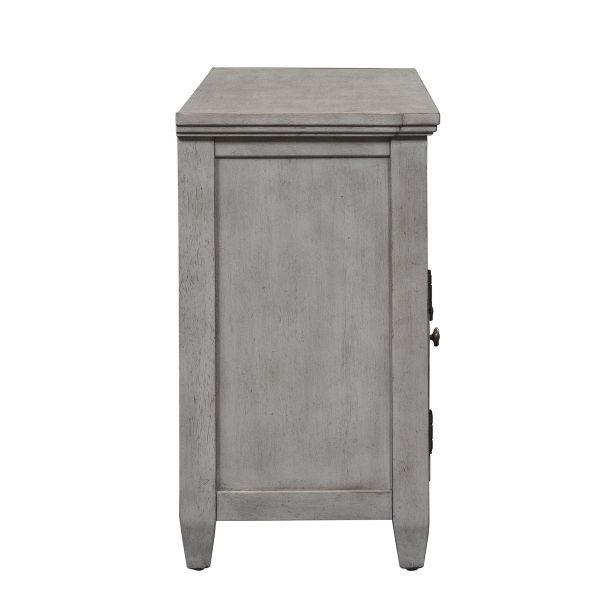 Heartland - Entertainment TV Stand - Antique White / Tobacco Tops