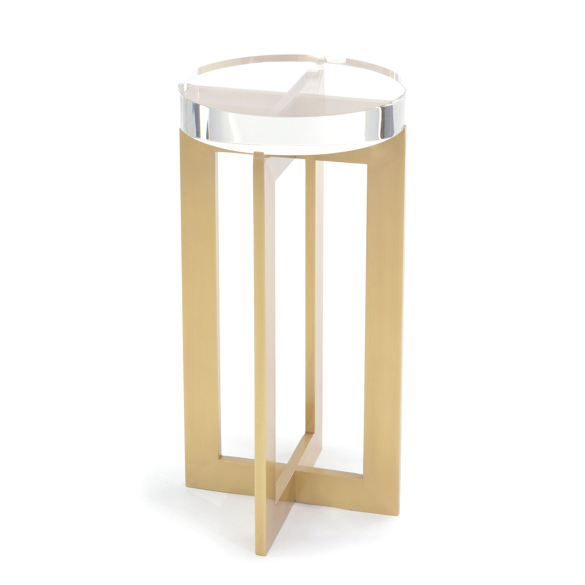 Brass And Crystal Martini Table