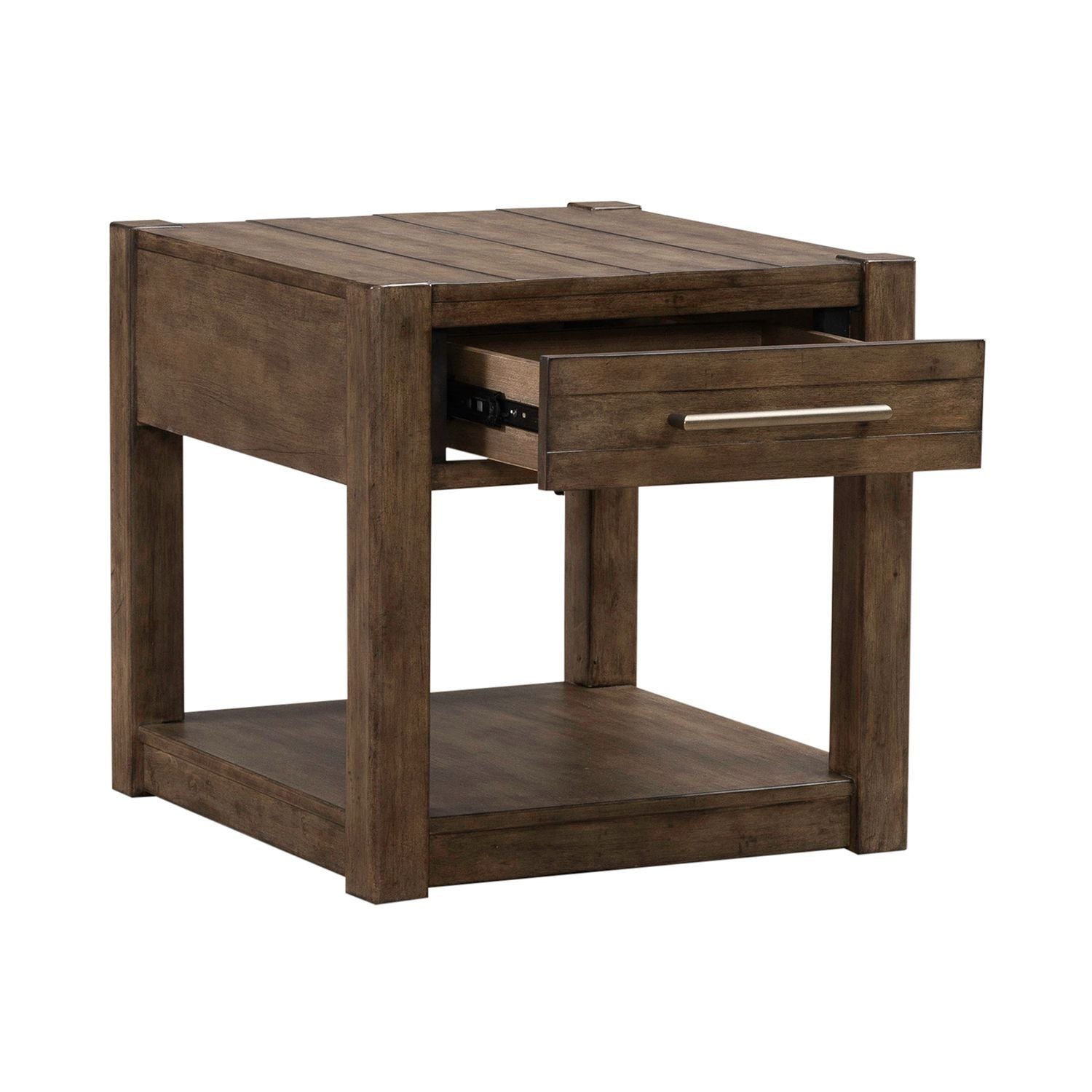 Broadmore - Drawer End Table - Cobblestone Brown