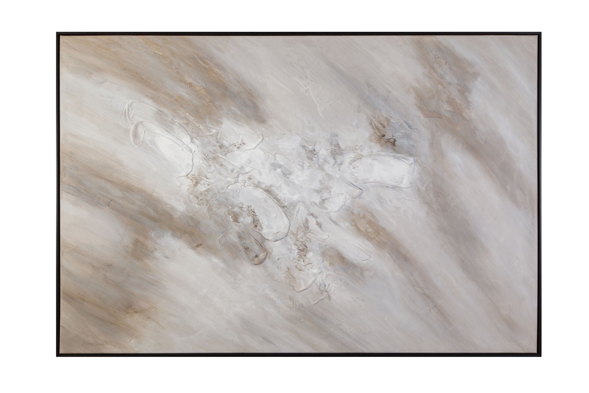 Subtle Relief Framed Canvas - Gray