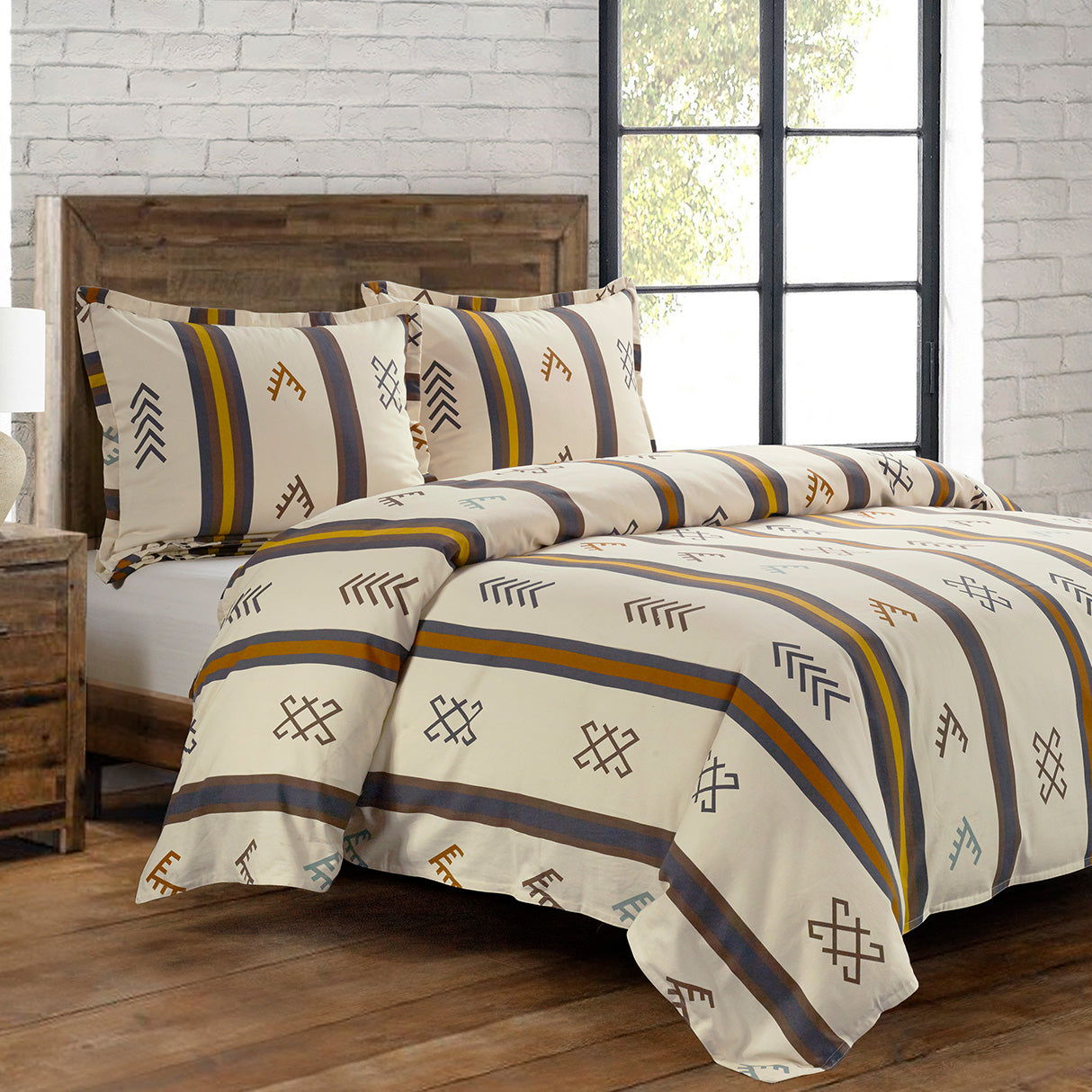 Toluca Canvas - King Duvet Cover Set (Set of 3) - Multi Color