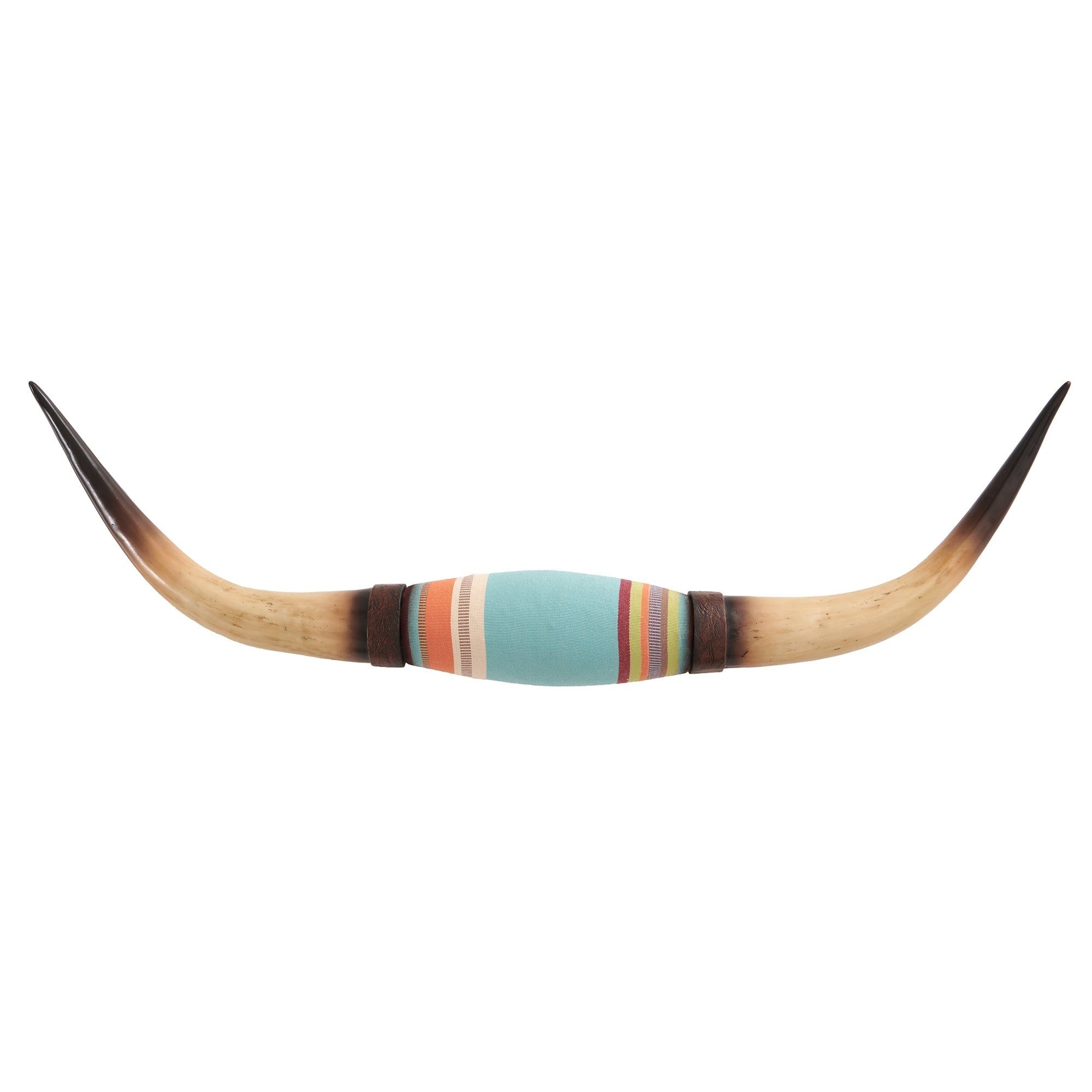 Wall Décor - 9" x 33" Longhorn Southwestern Wall Sculpture With Felt Wrap 4 Per Carton - White