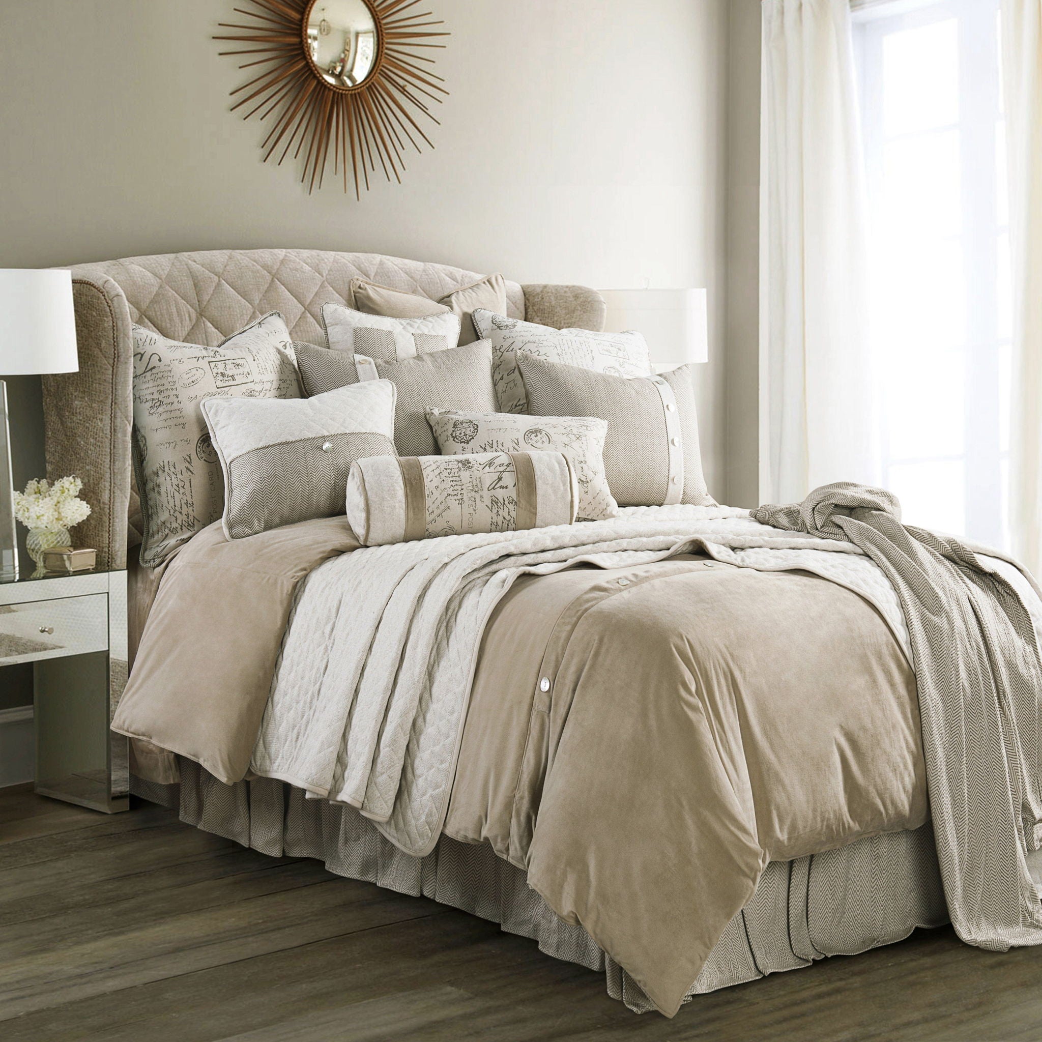 Fairfield - Queen Sand Velvet Duvet Cover - Sand
