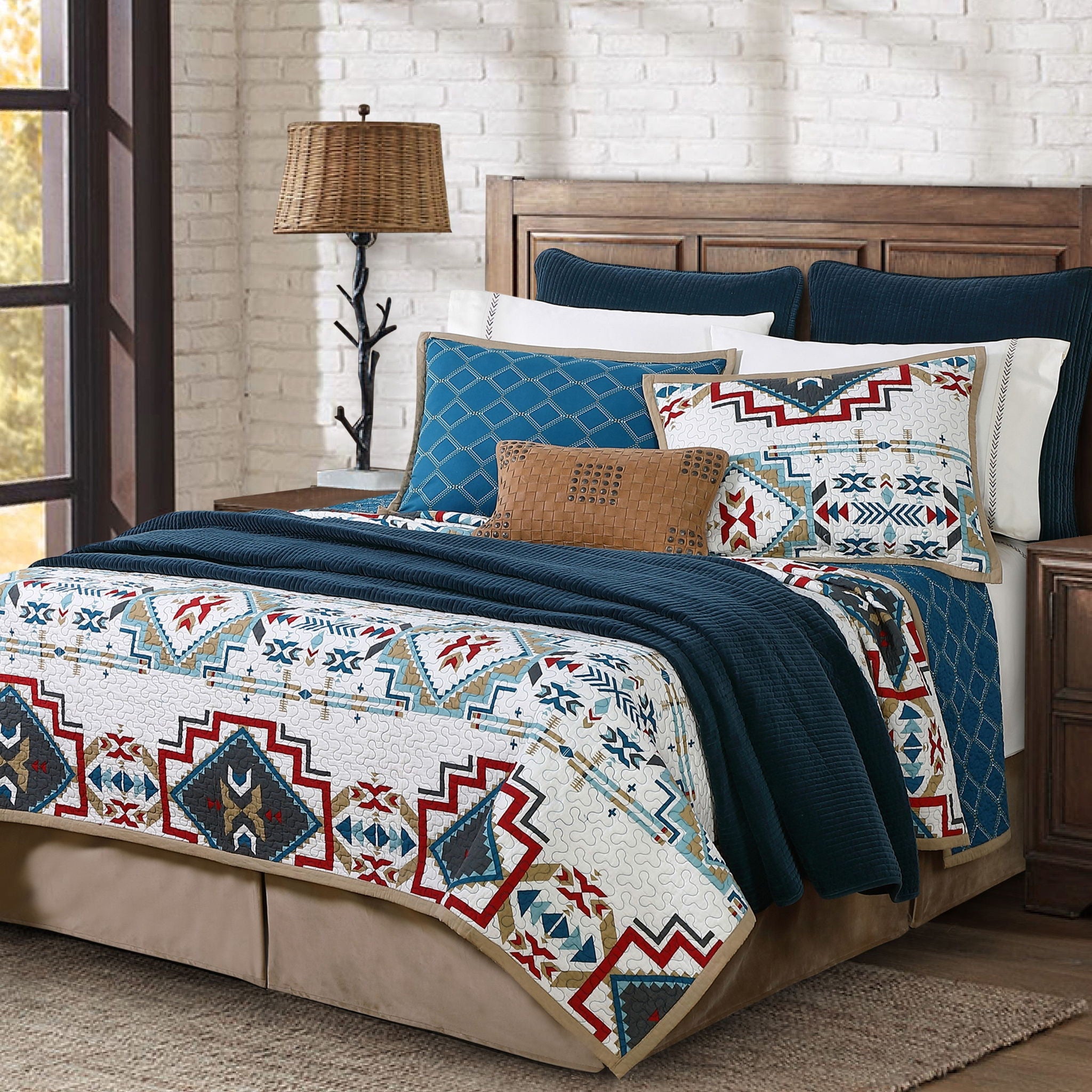 Spirit Valley - Full/Queen Quilt Set (Set of 3) - Teal