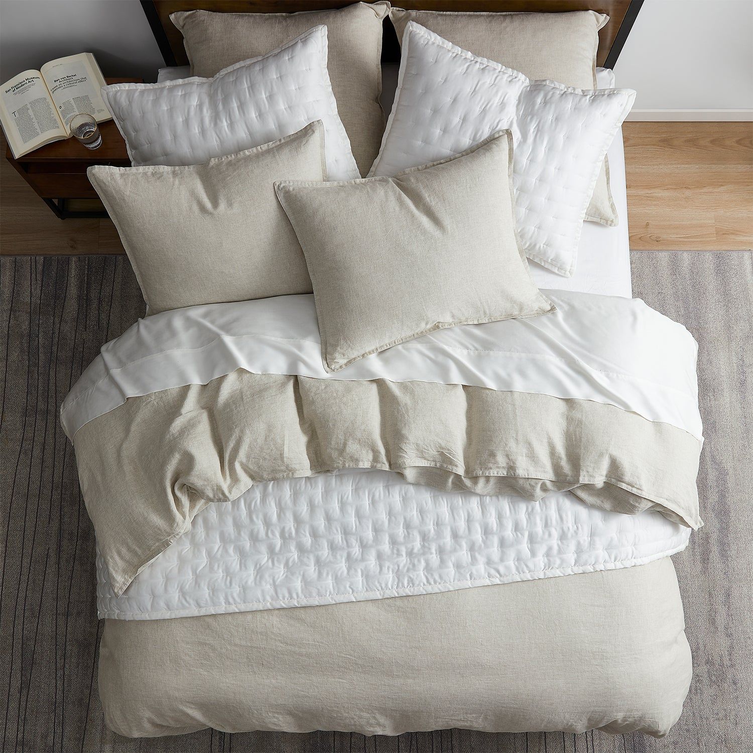 100% French Flax Linen - Twin Duvet Cover Set (Set of 2) - Natural