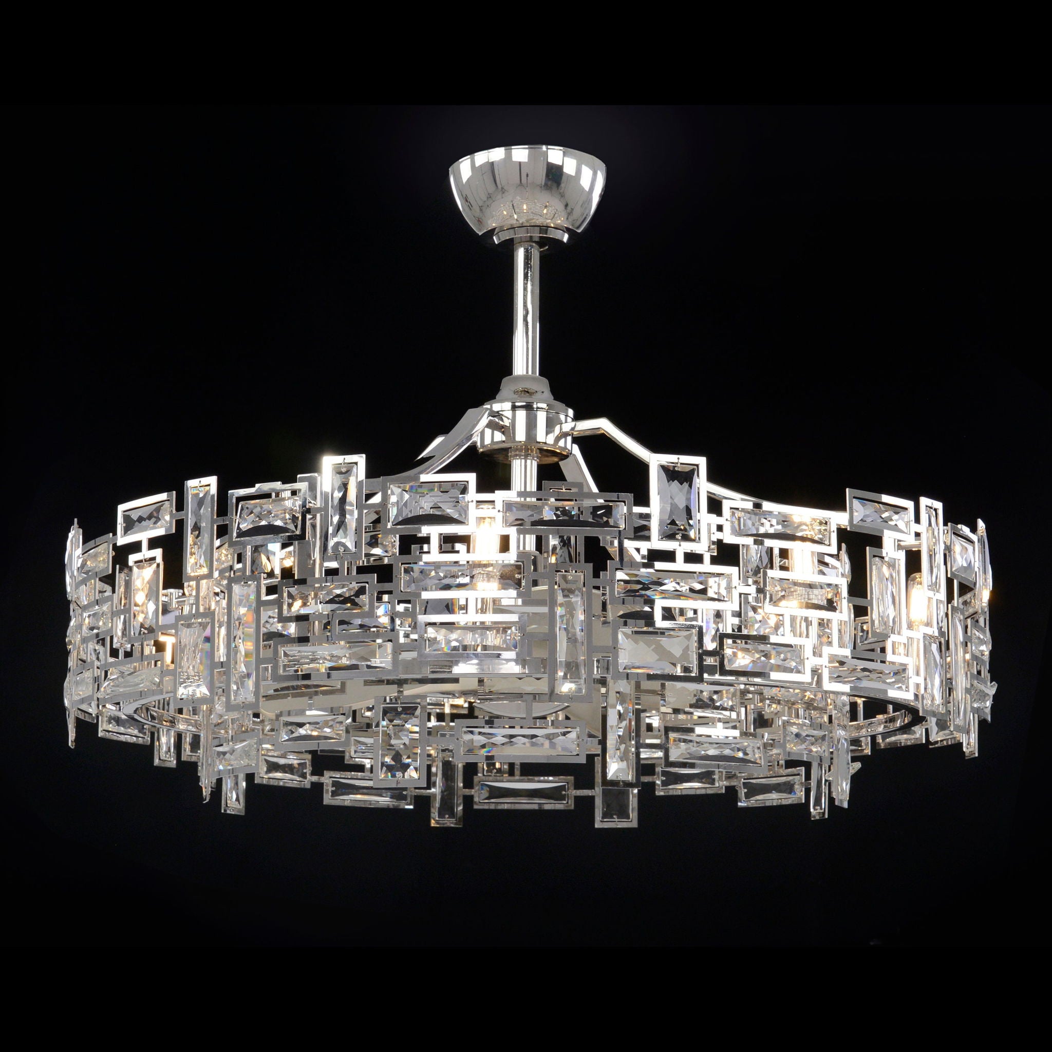 Eight-Light Chandelier with Fan
