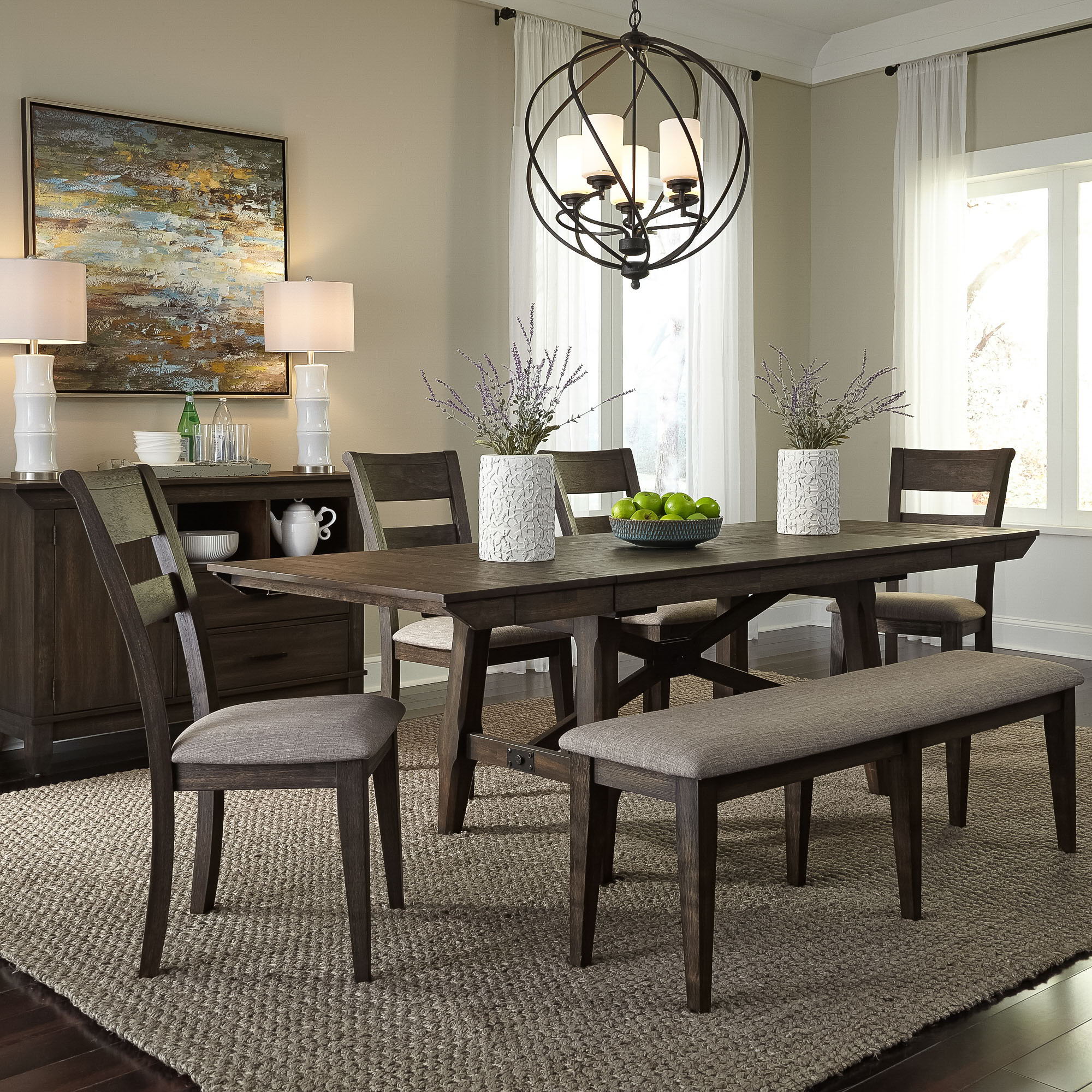 Double Bridge - Trestle Table - Dark Chestnut