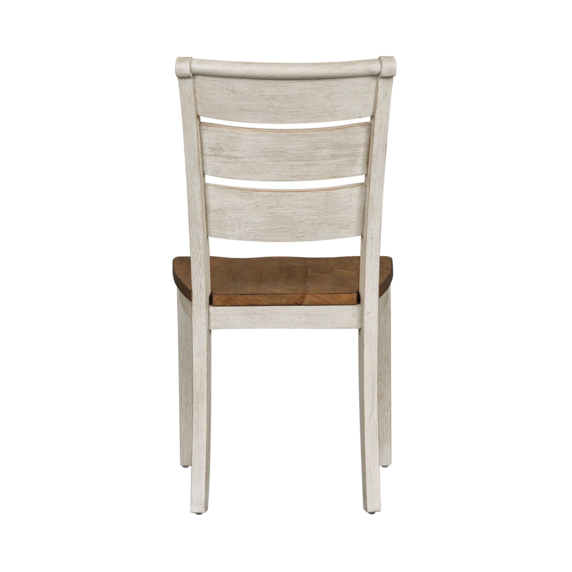 Farmhouse Reimagined - Ladder Back Side Chair - Antique White / Chestnut Tops