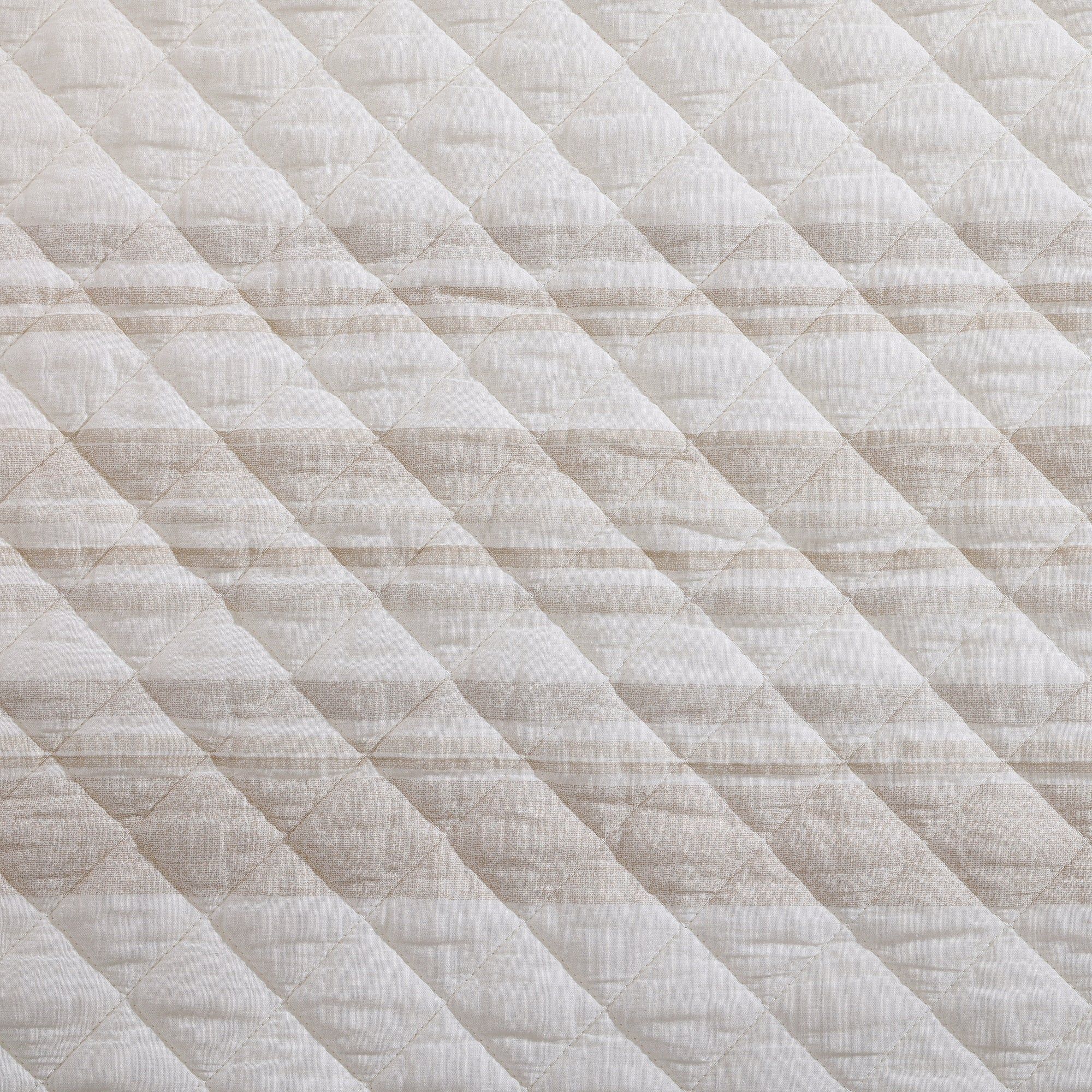 Mystic Stripe - King Cotton Gauze Quilt Set (Set of 3) - Taupe