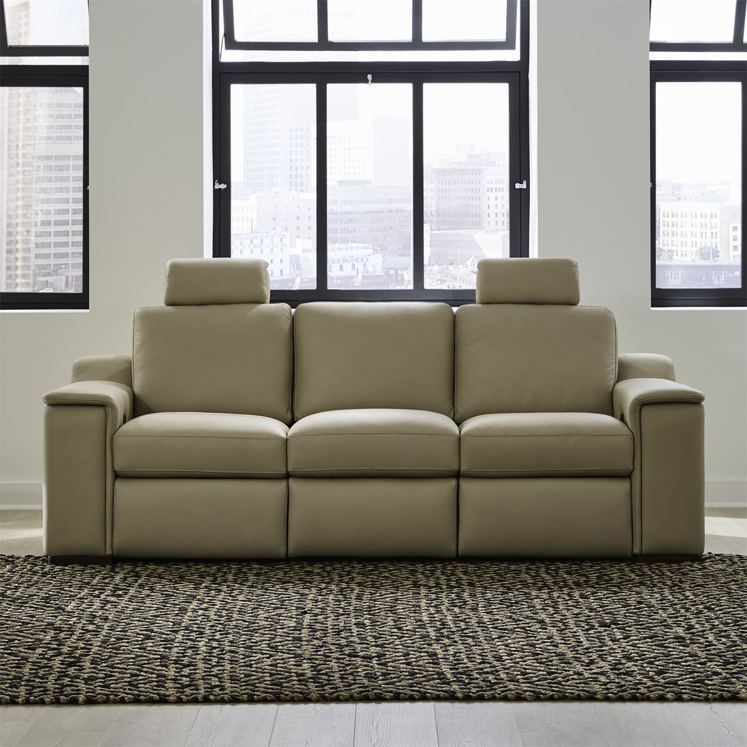 Armon - Sofa With Power Footrest & ZG - Oslo Fawn