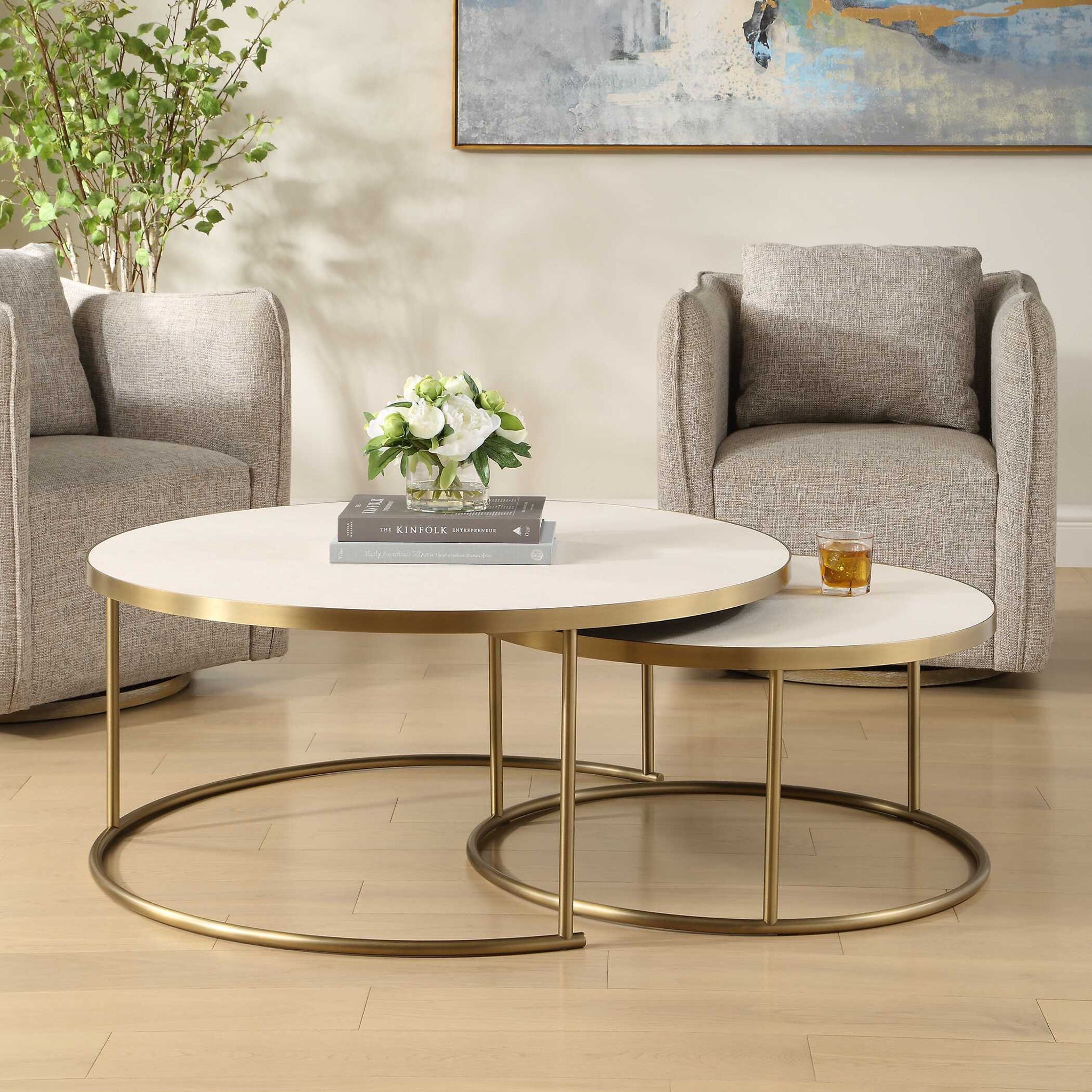 Aragon - Nesting Coffee Tables (Set of 2) - White