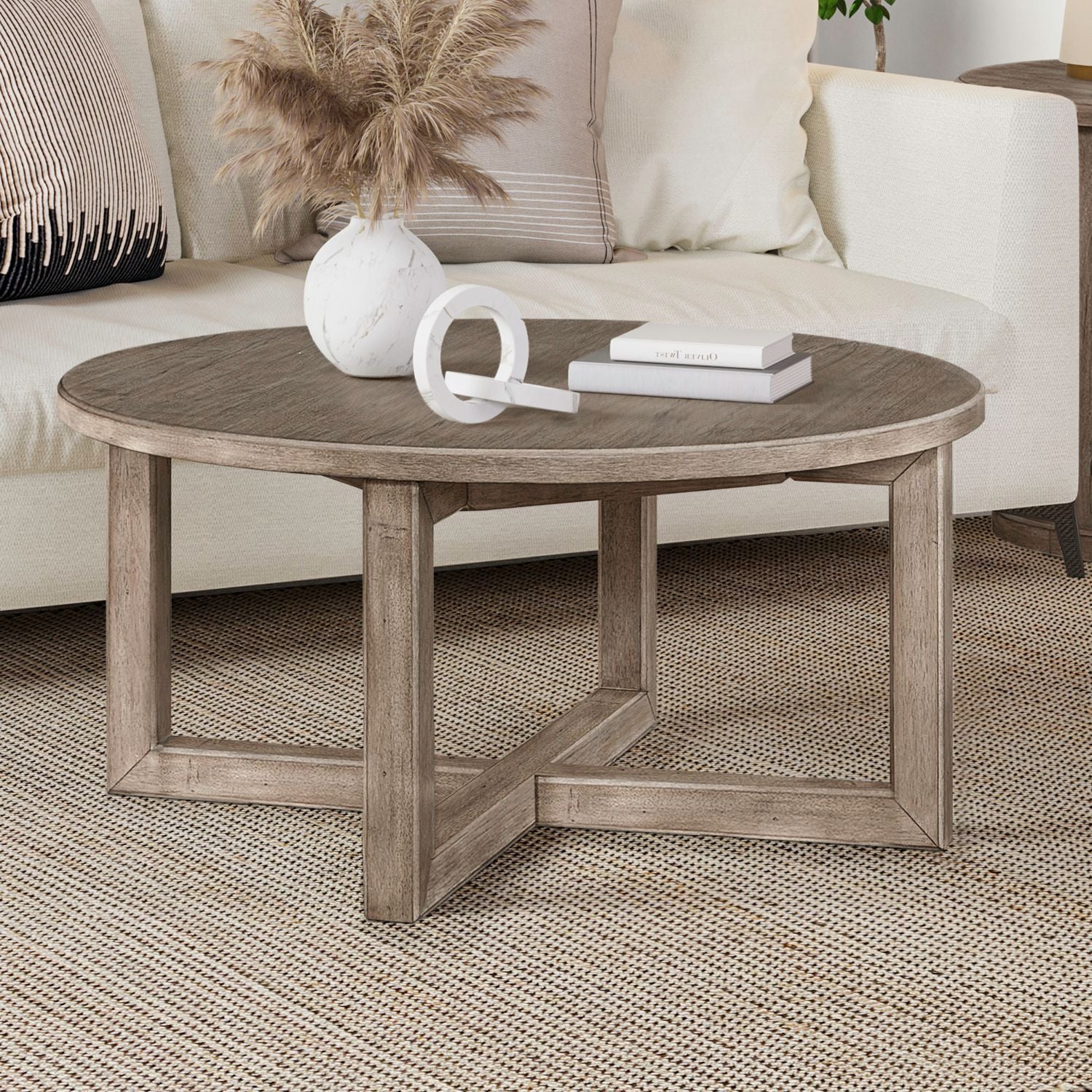 Proximity Place - Round Cocktail Table - Barley Buff