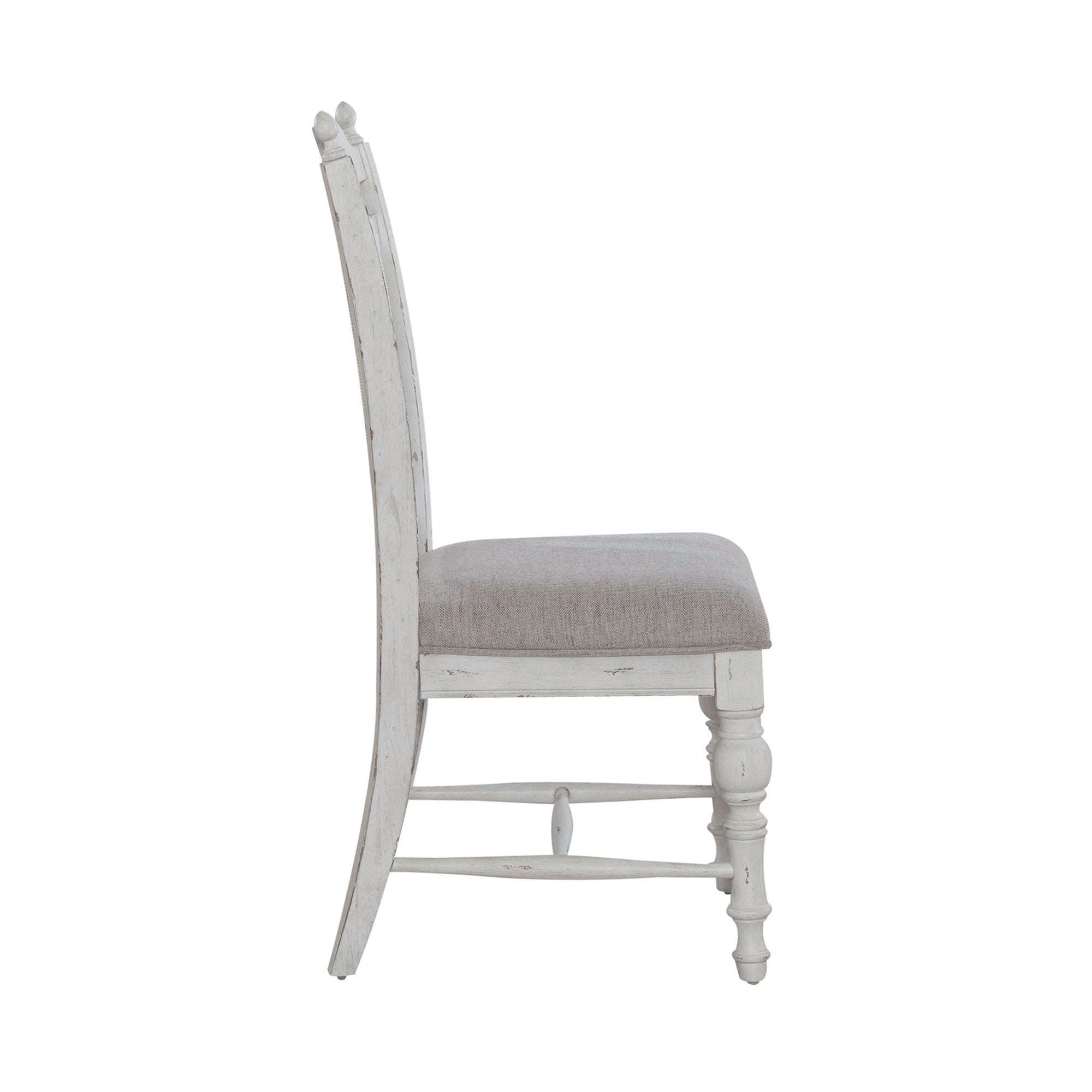 River Place - Panel Back Side Chair - Riverstone White & Tobacco