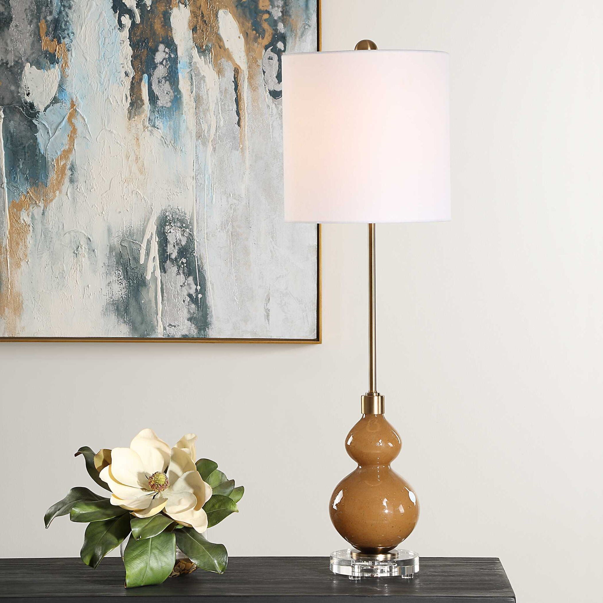 Sienna - Glass Buffet Lamp - Caramel