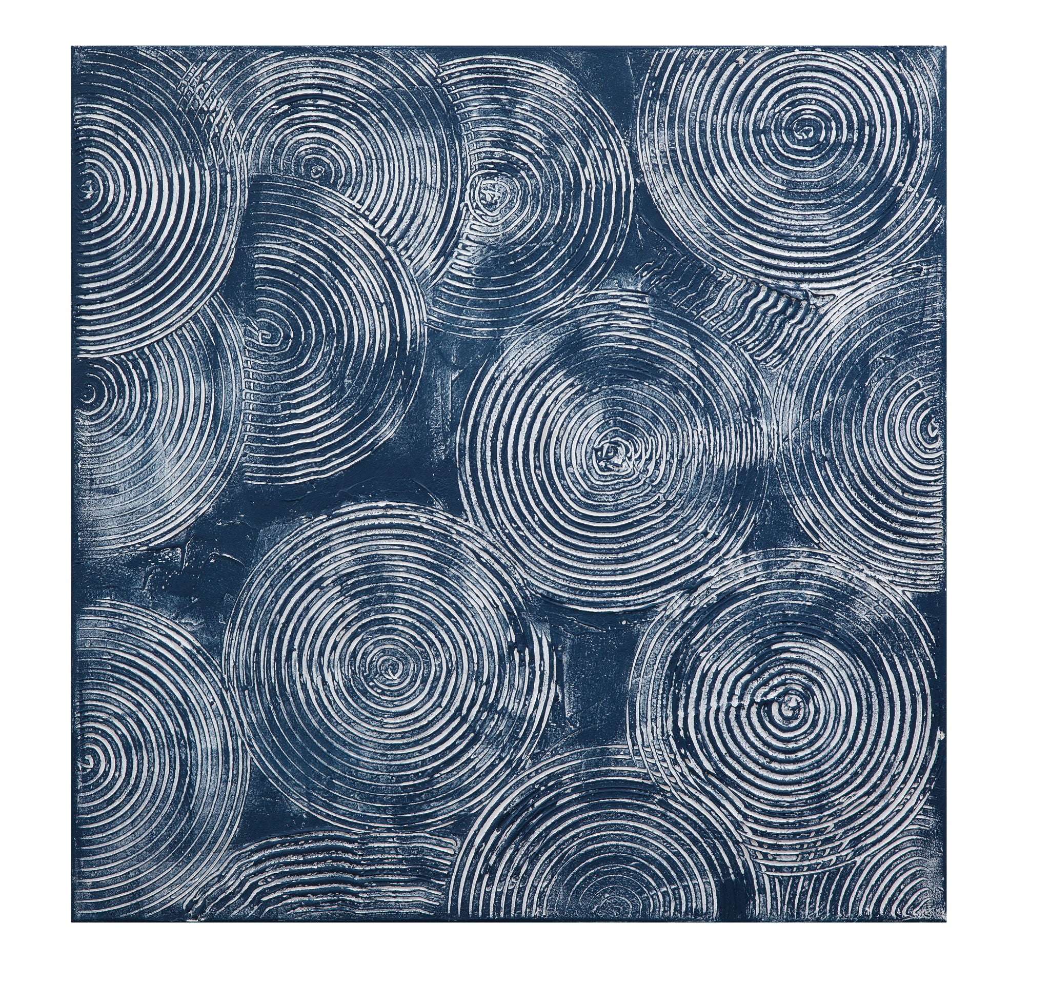 Framed Canvas Indigo Spiral - Gallery Wrapped