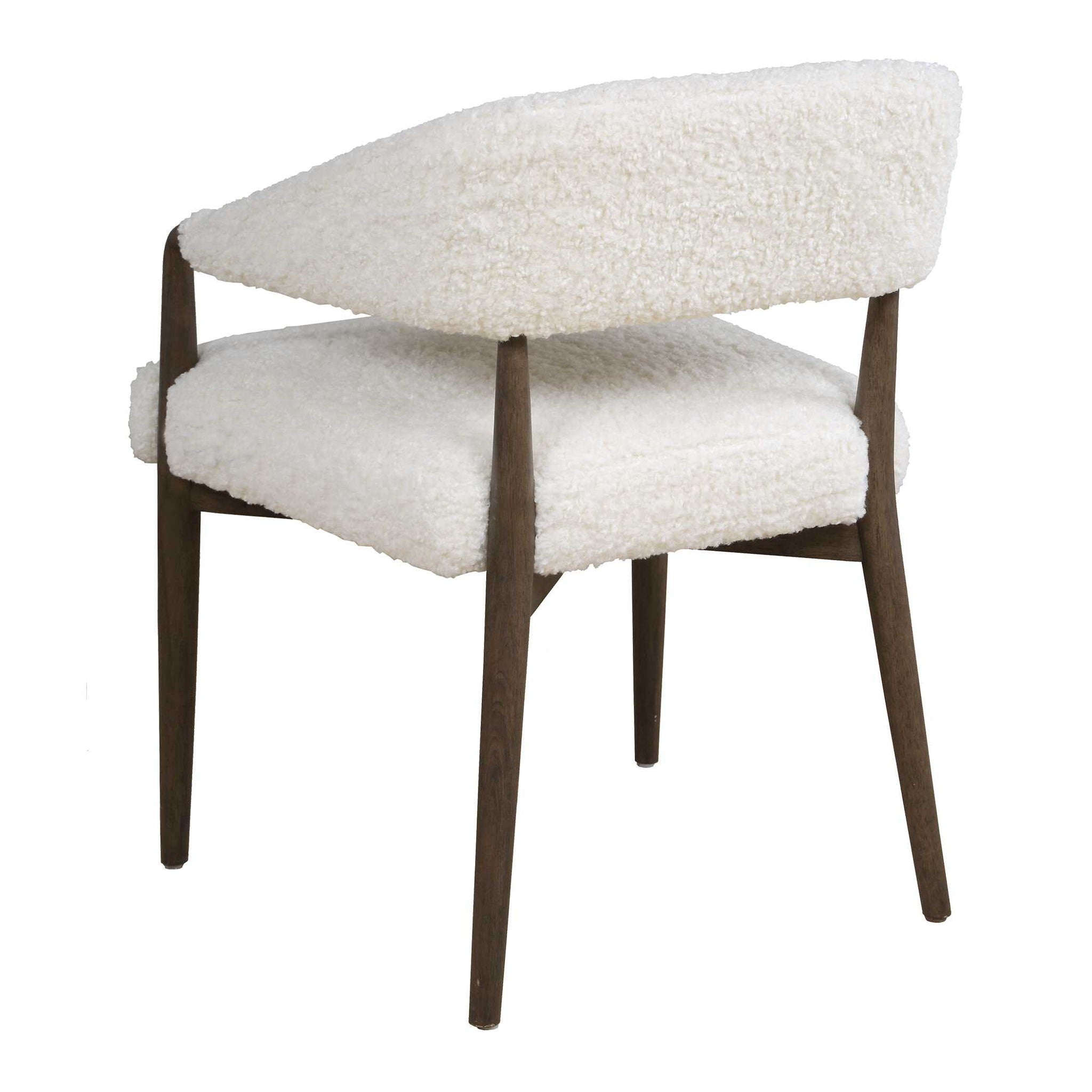 Austell - Shearling Dining Chair - Brown / White