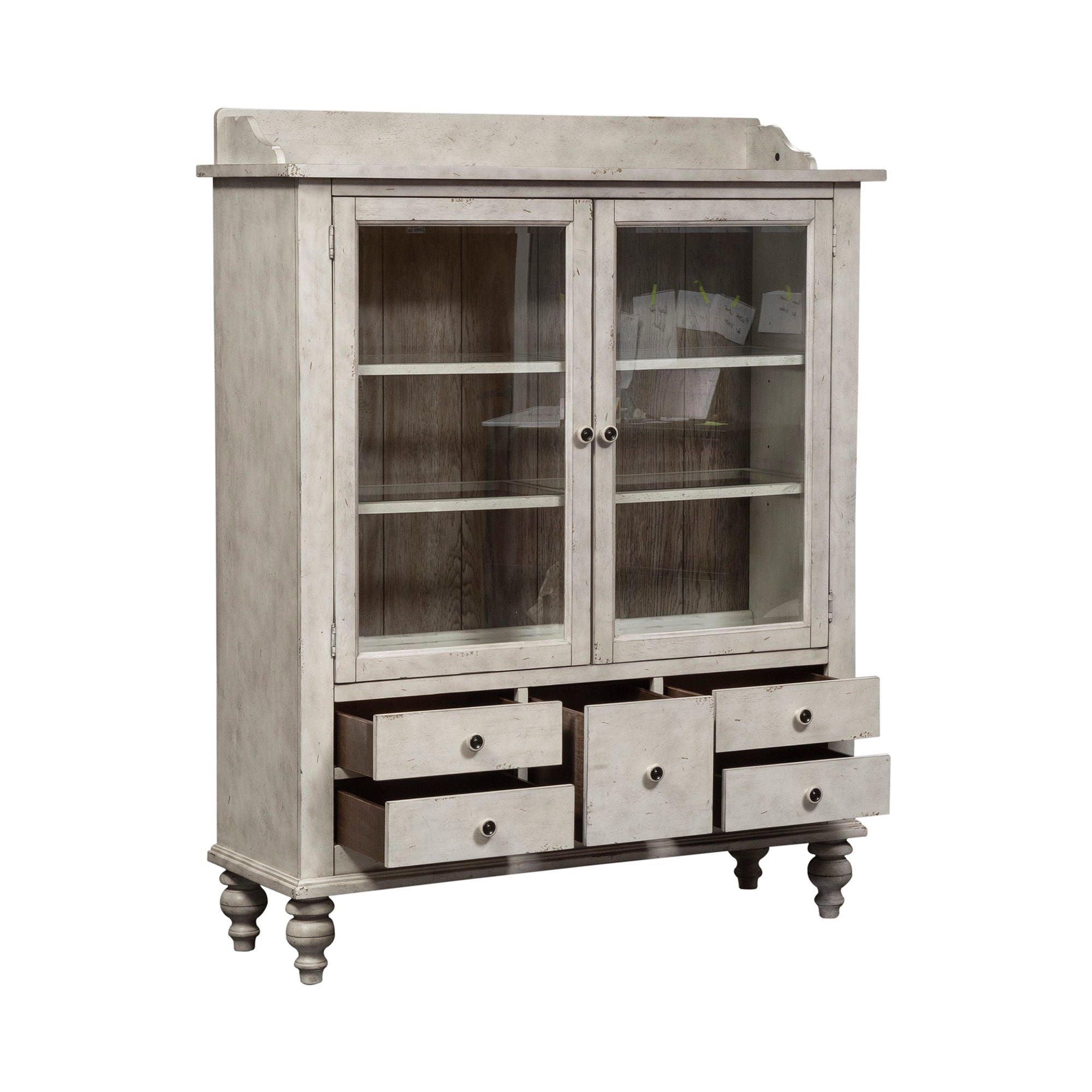 Whitney - Display Cabinet - Antique Linen / Weathered Gray