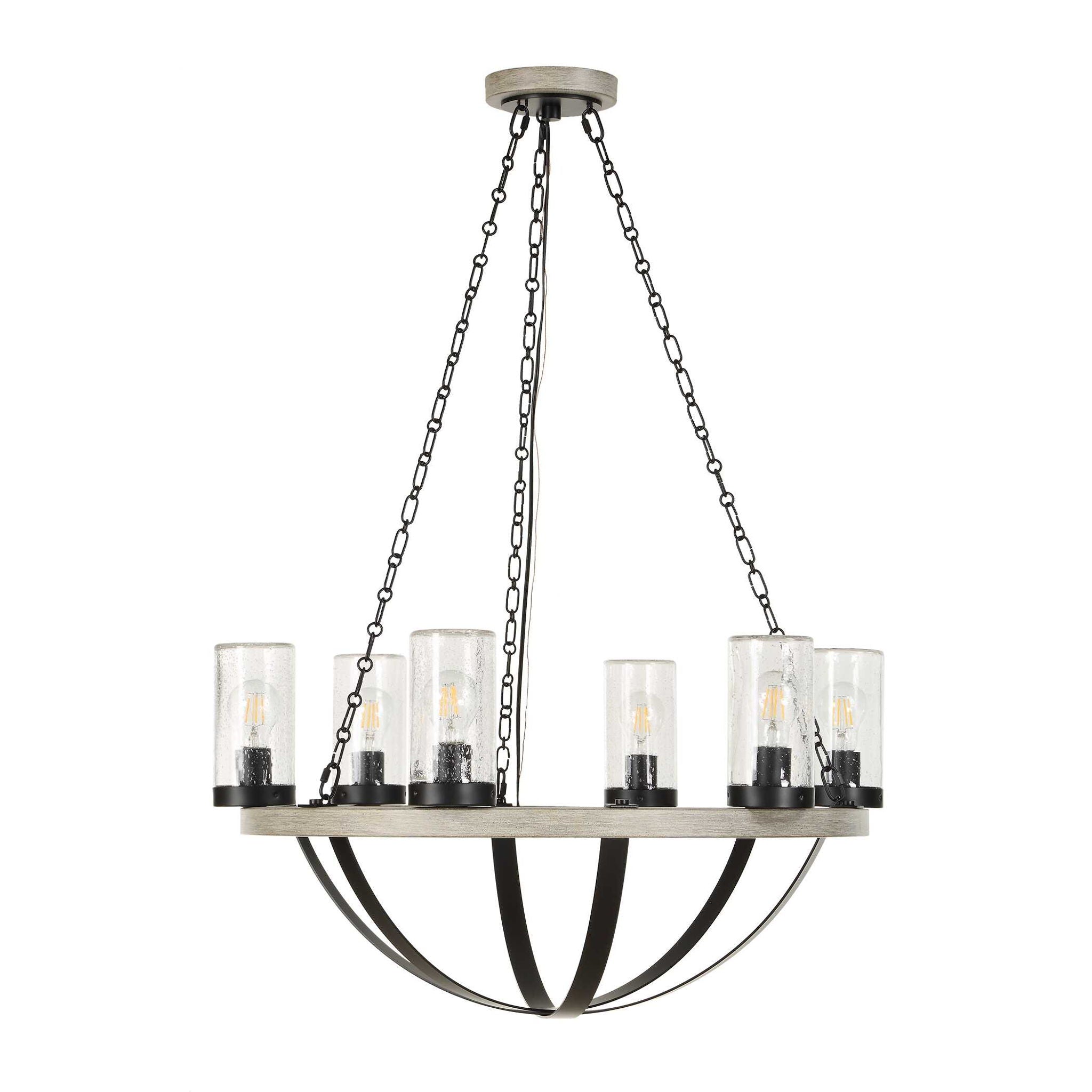 Edgecomb - 6 Light Indoor-Outdoor Chandelier - Black / Gray