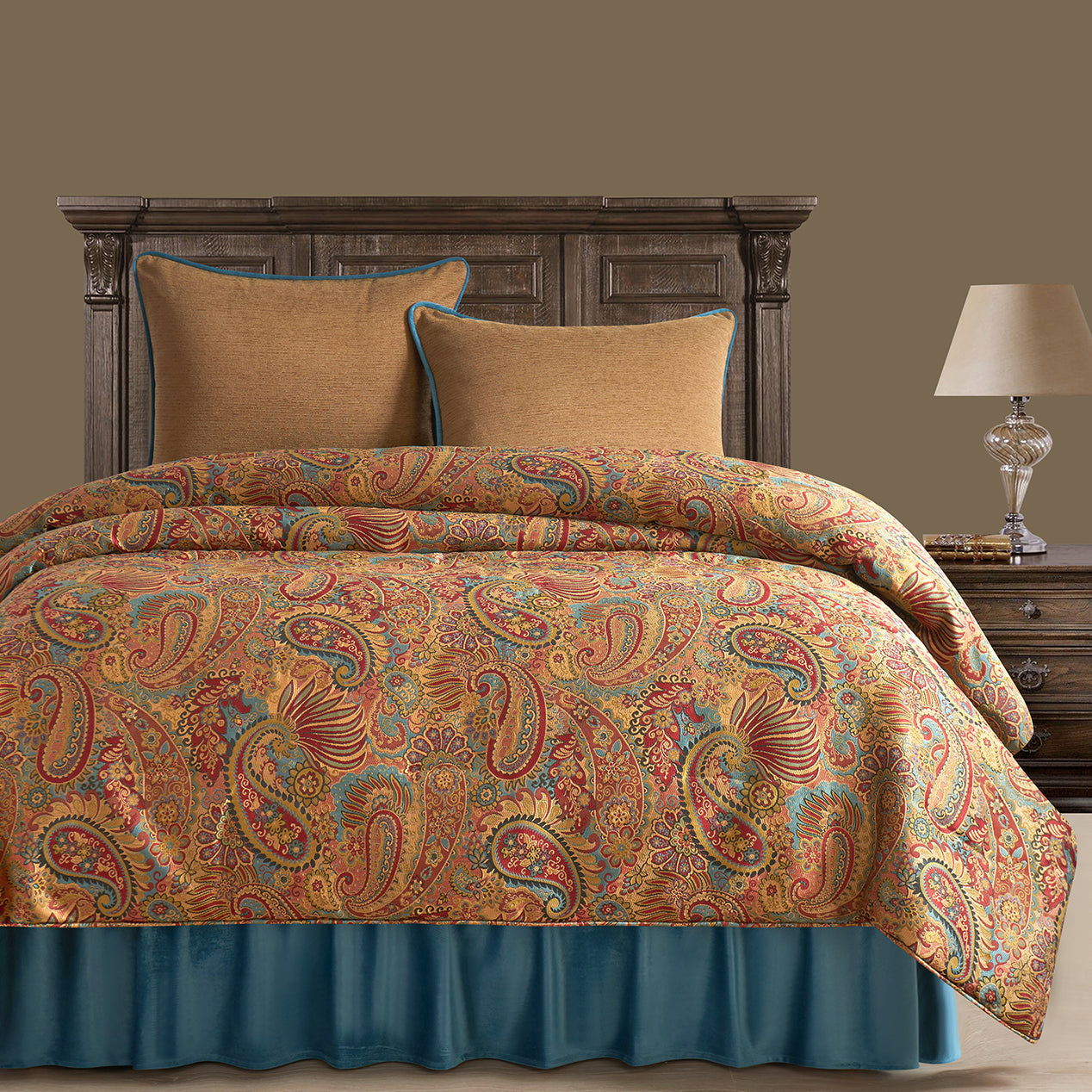 San Angelo - Twin Comforter Set (Set of 3) - Teal