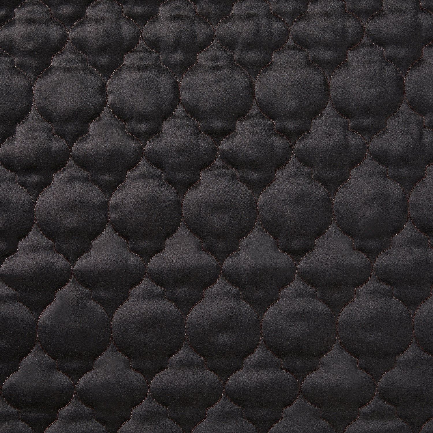 High Shine Satin - Quatrefoil Quilt Pillow Sham Set (Set of 2) - Espresso