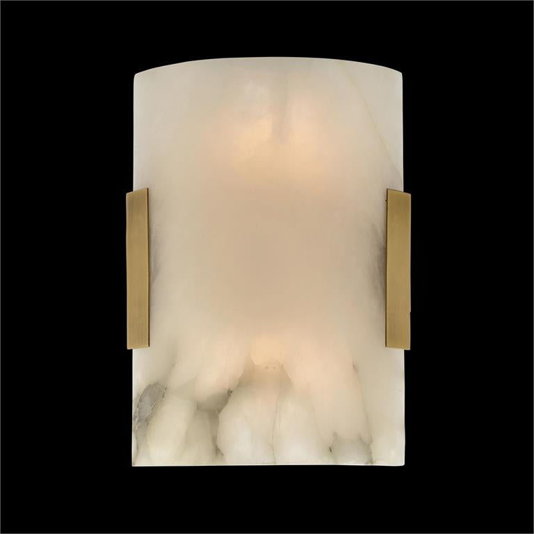 Curved Stone, Alabaster Wall Sconce