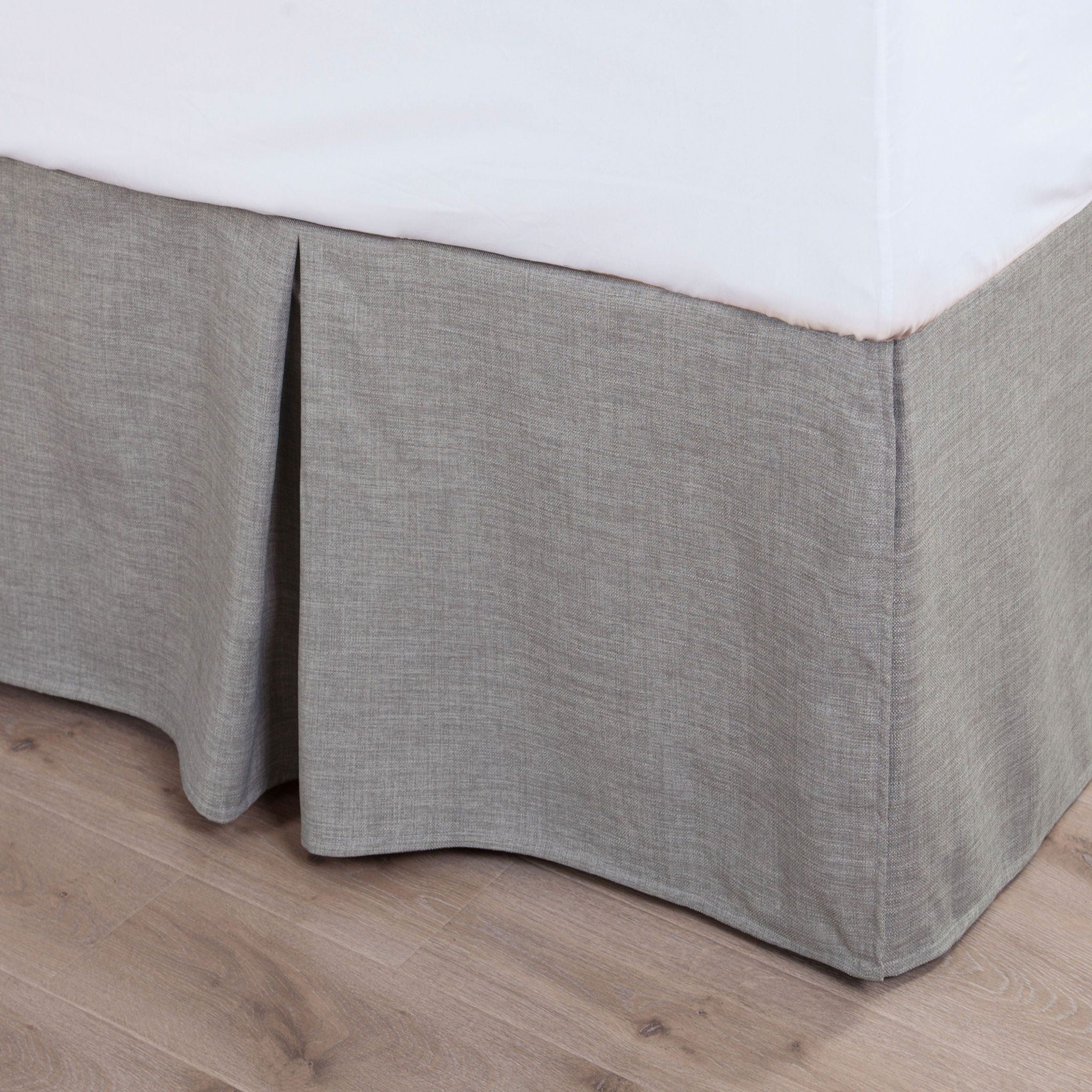 Carmen Kilim - Queen Faux Linen Bed Skirt - Solid Taupe