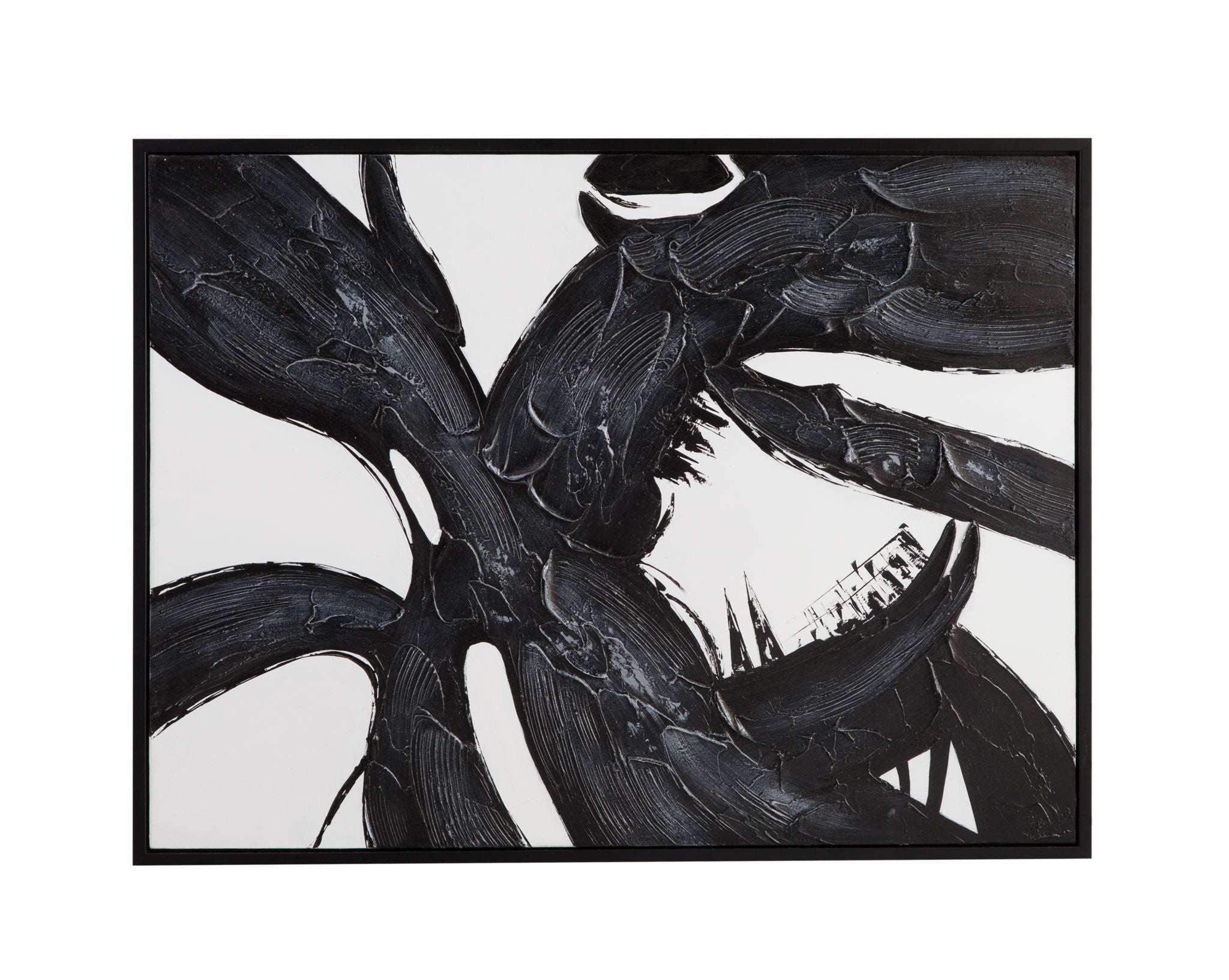 Shadows Fall Framed Canvas - Black / White
