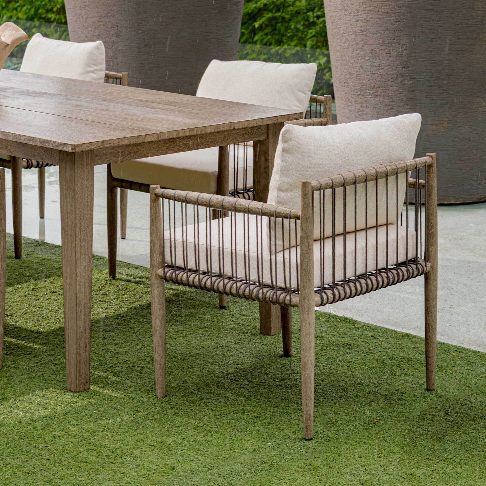Borneo - Outdoor Dining Chair - White / Dark Gray